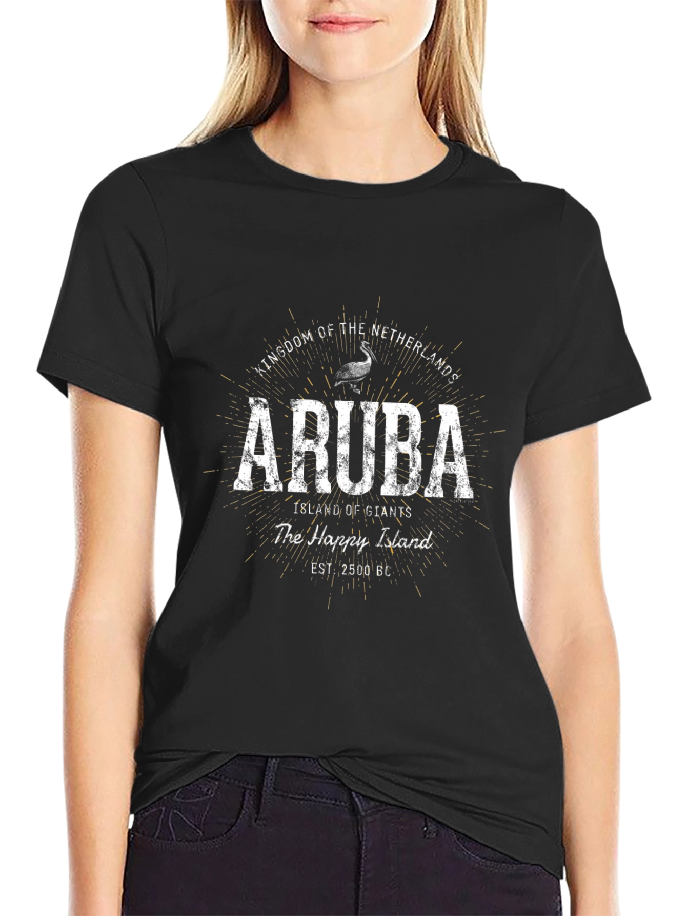 Aruba Island of Giants Graphic T-Shirt - Black