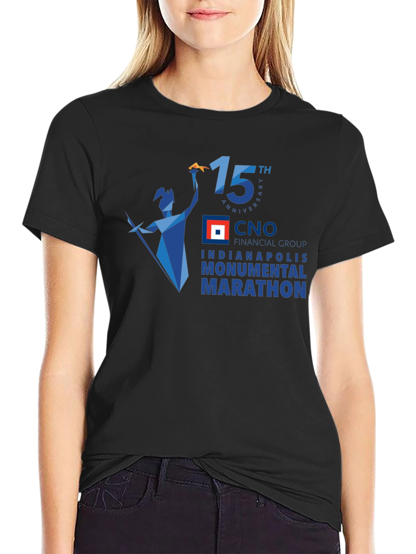 CNO Indianapolis Monumental Marathon 15th Anniversary Black T-Shirt