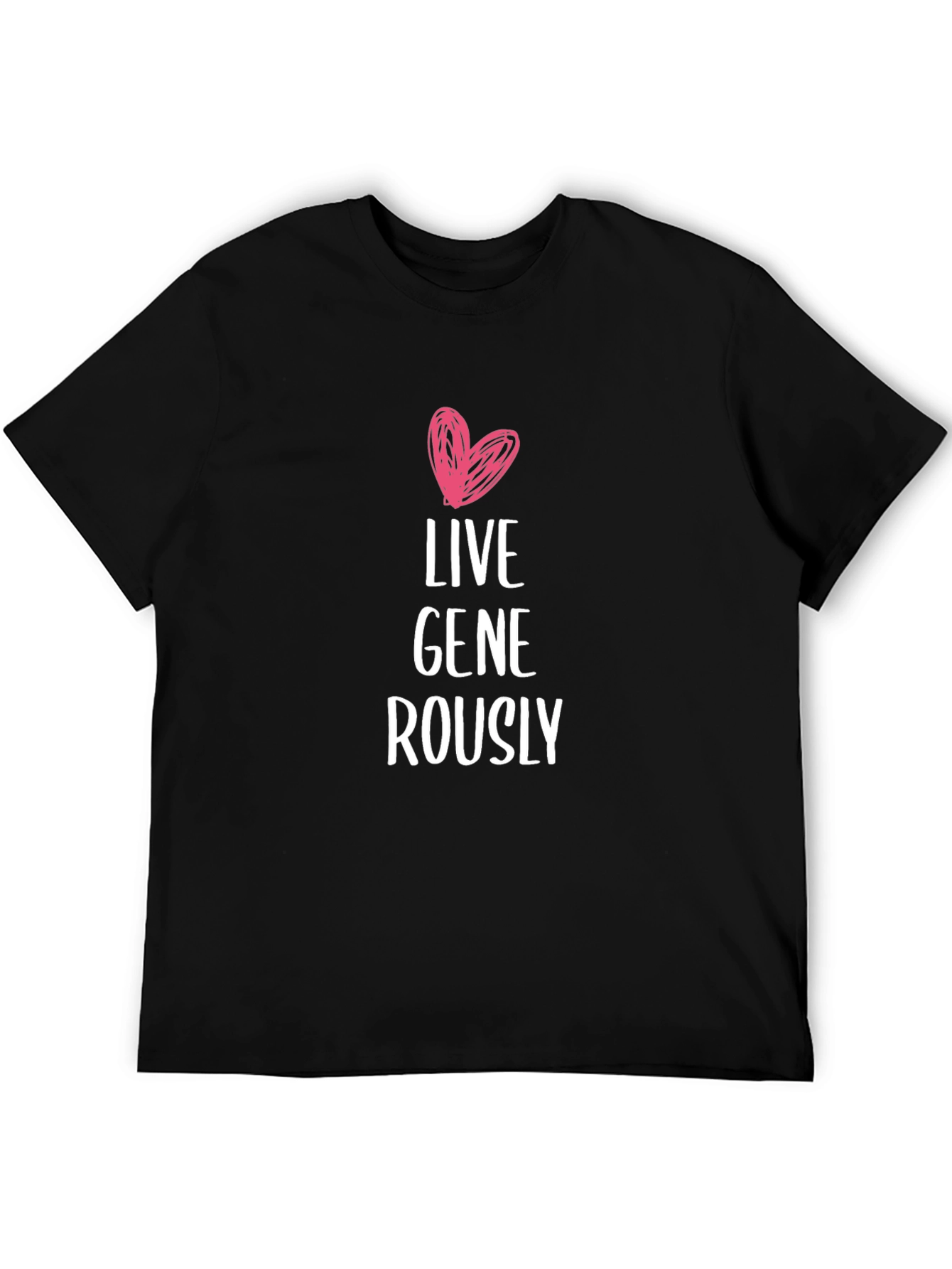 Live Generously T-Shirt - Heart Design