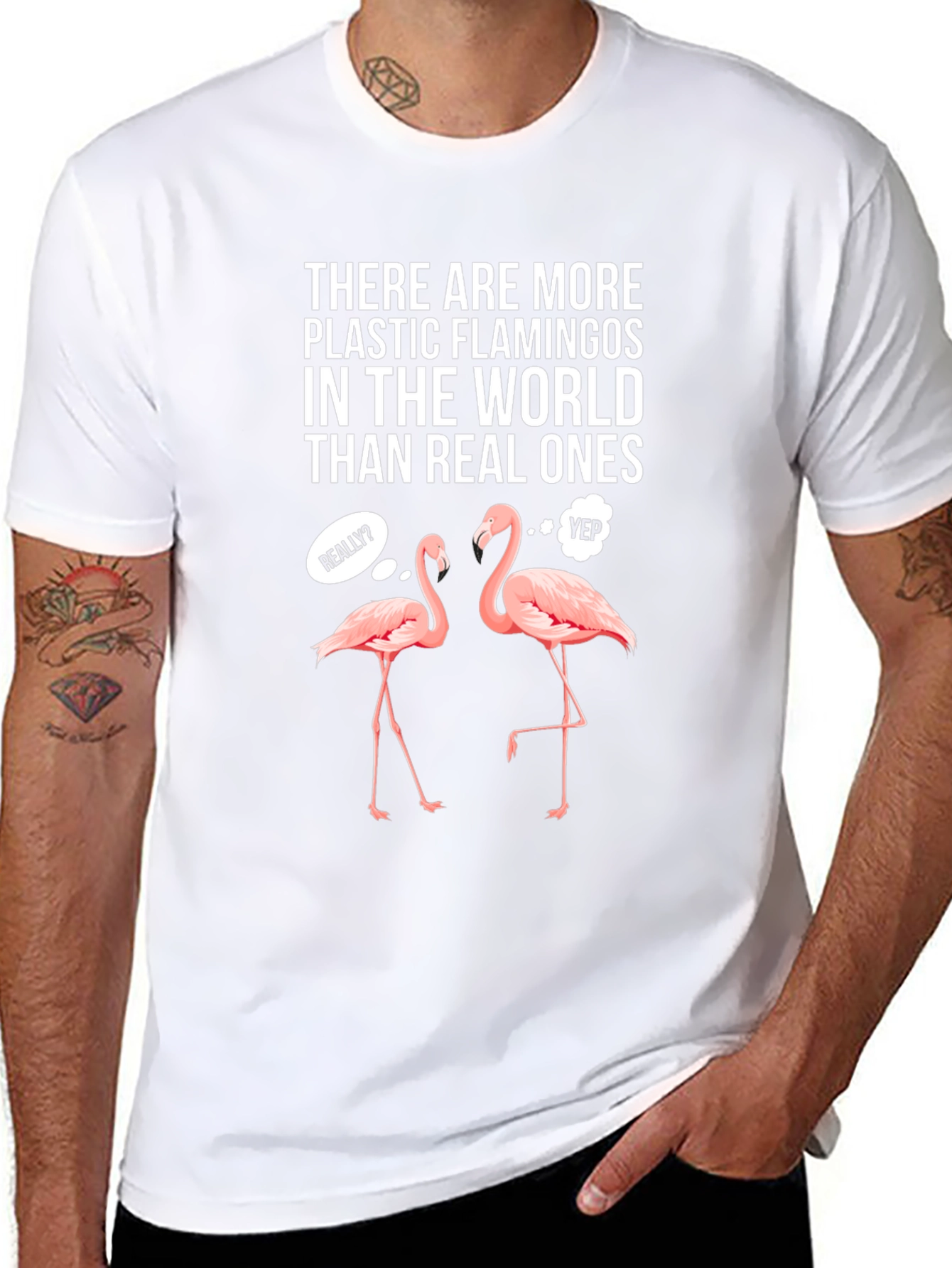 Flamingo T-Shirt - More Plastic Than Real!