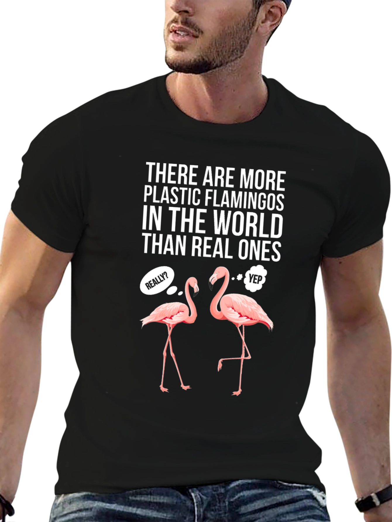 Flamingo T-Shirt - More Plastic Than Real!
