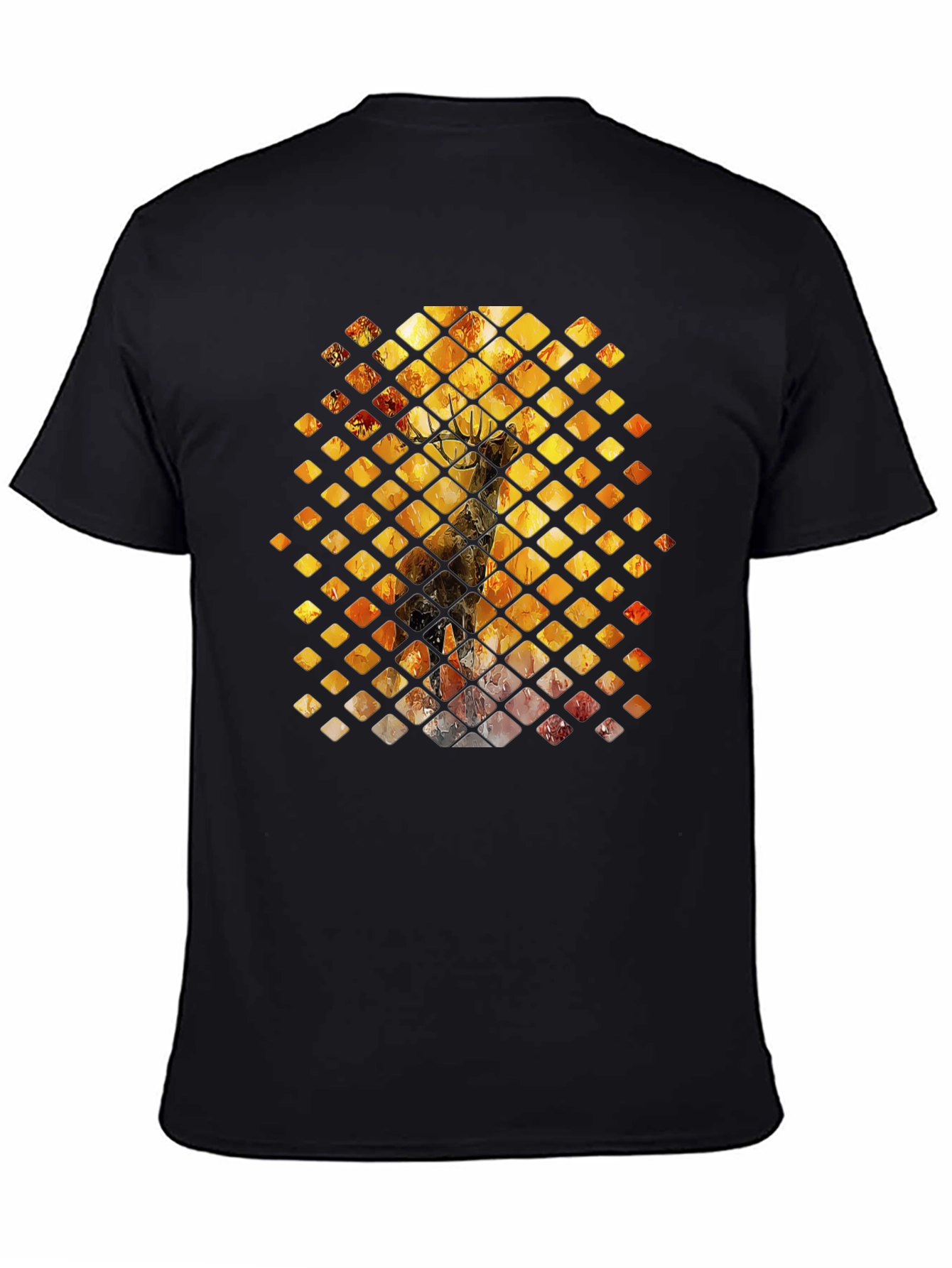 Diamond Deer Graphic Tee - Black