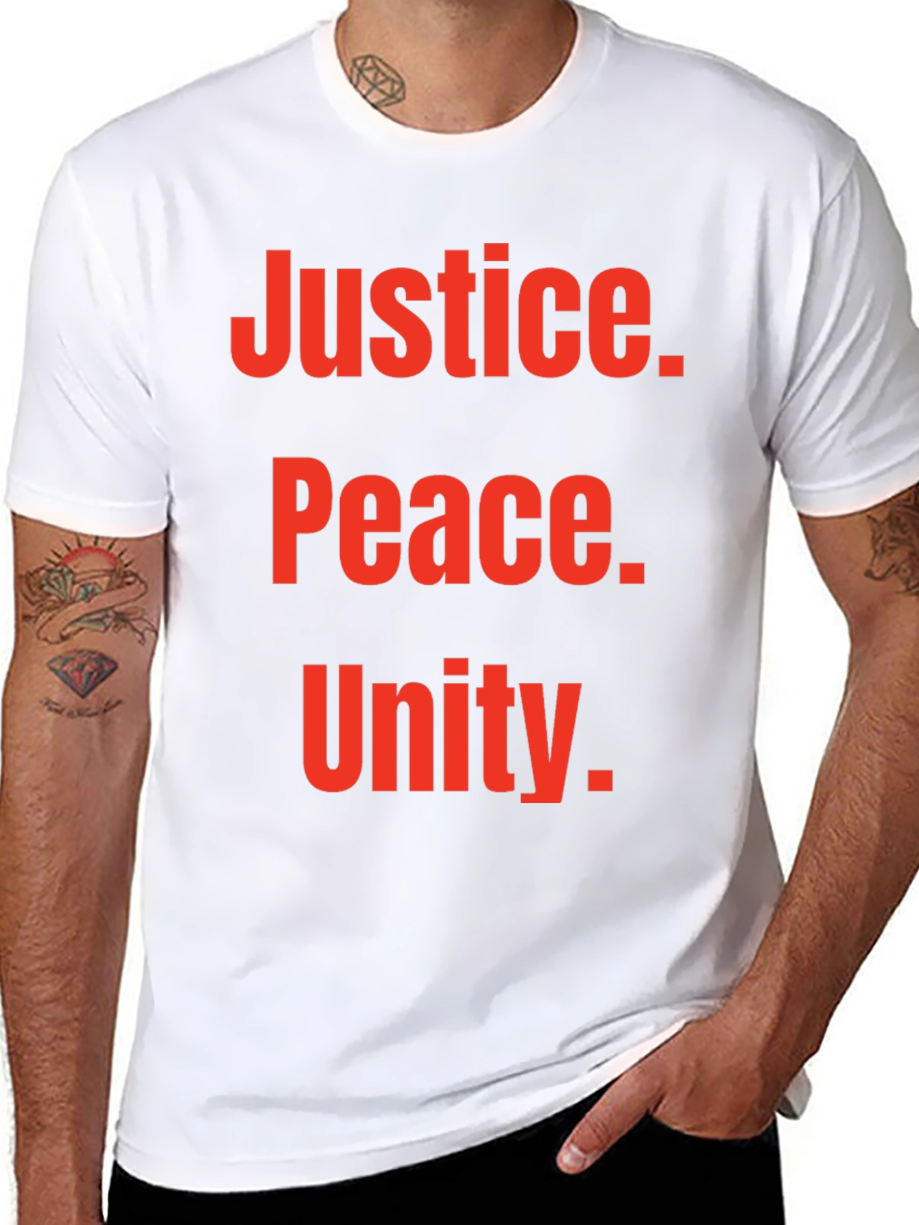 Justice Peace Unity Graphic Tee - Black