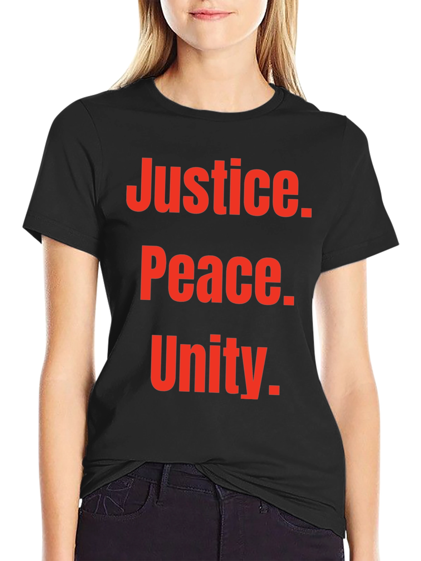 Justice Peace Unity Graphic Tee - Black