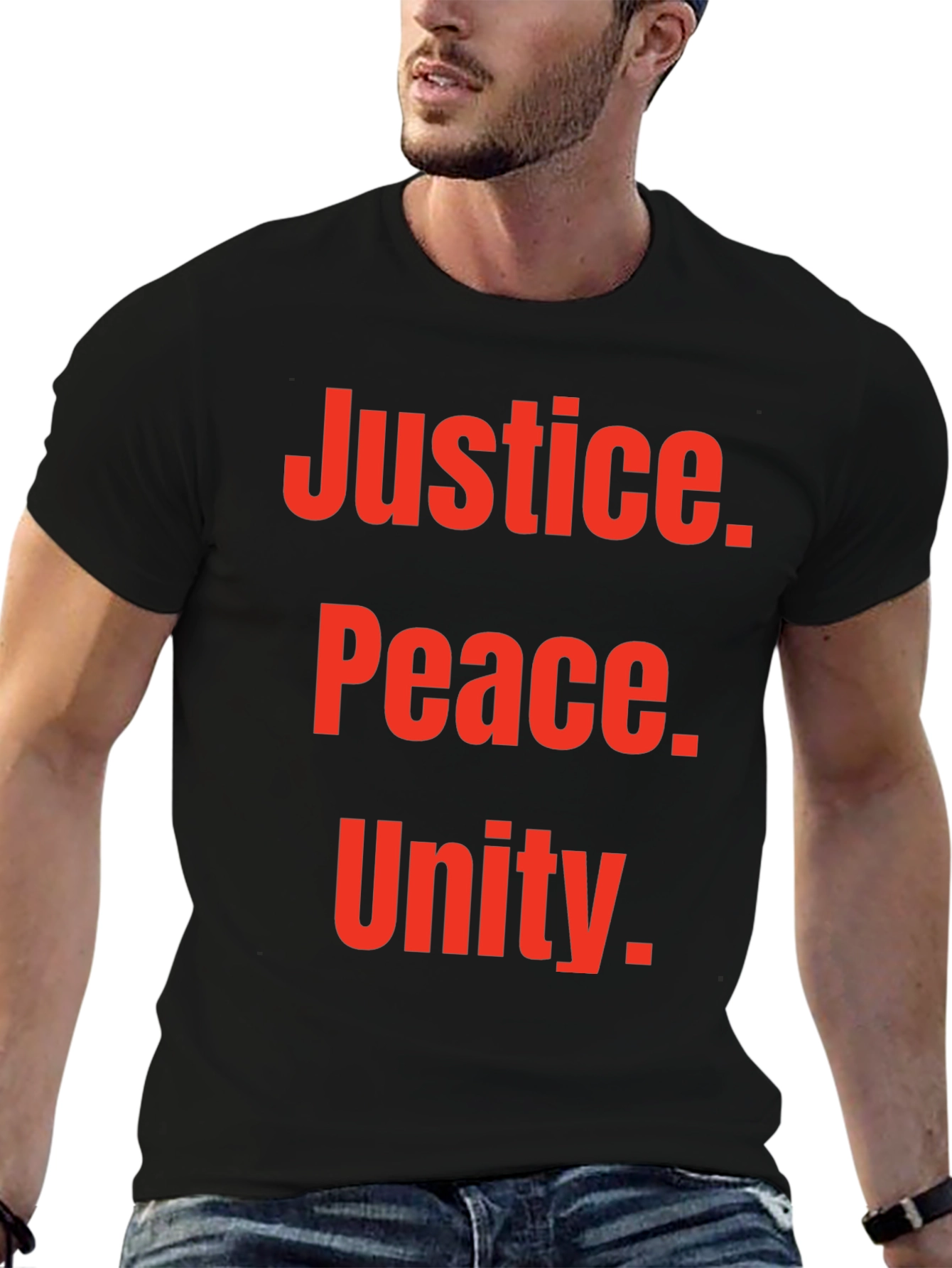 Justice Peace Unity Graphic Tee - Black