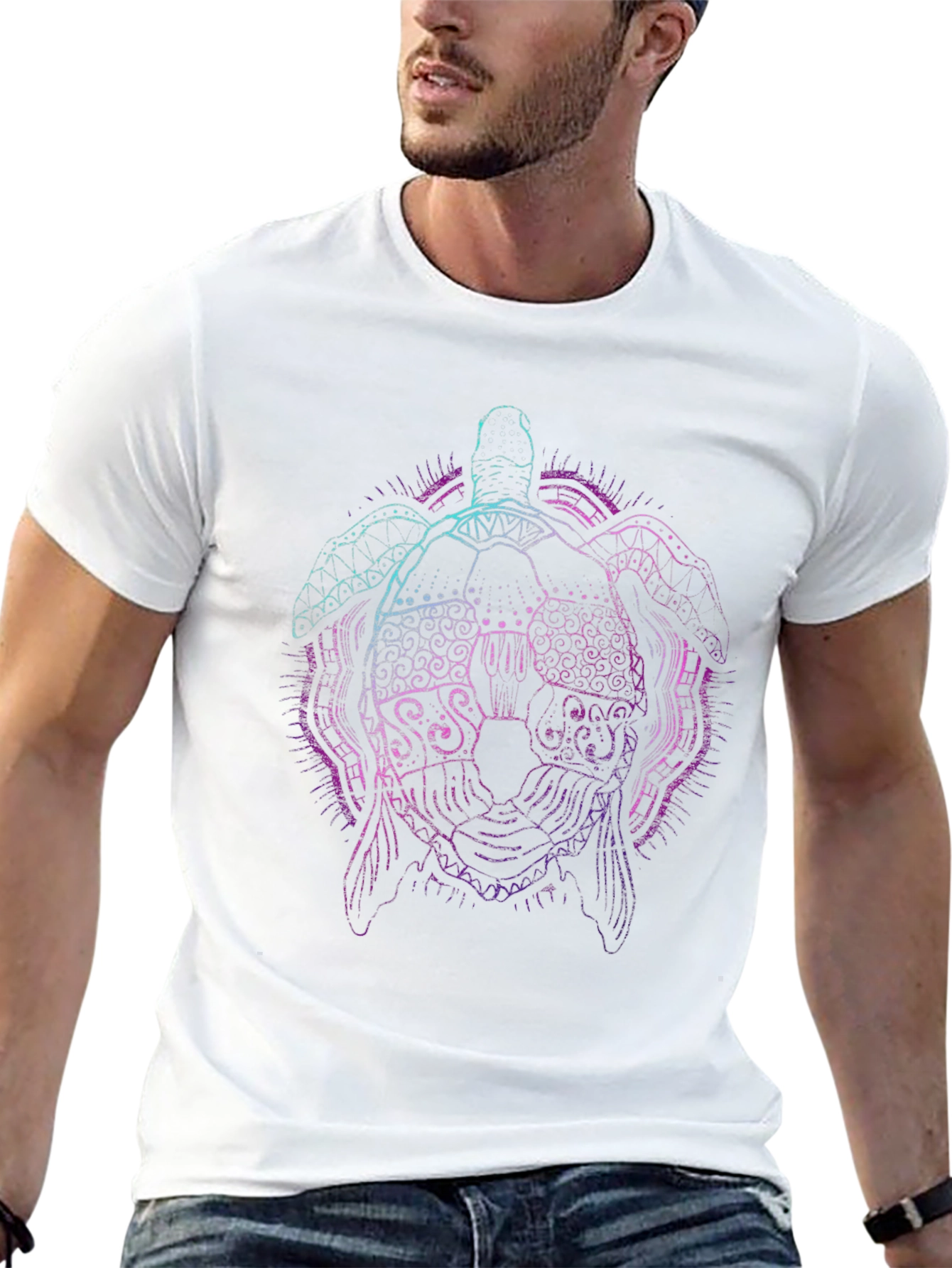 Neon Turtle Graphic Tee - Black