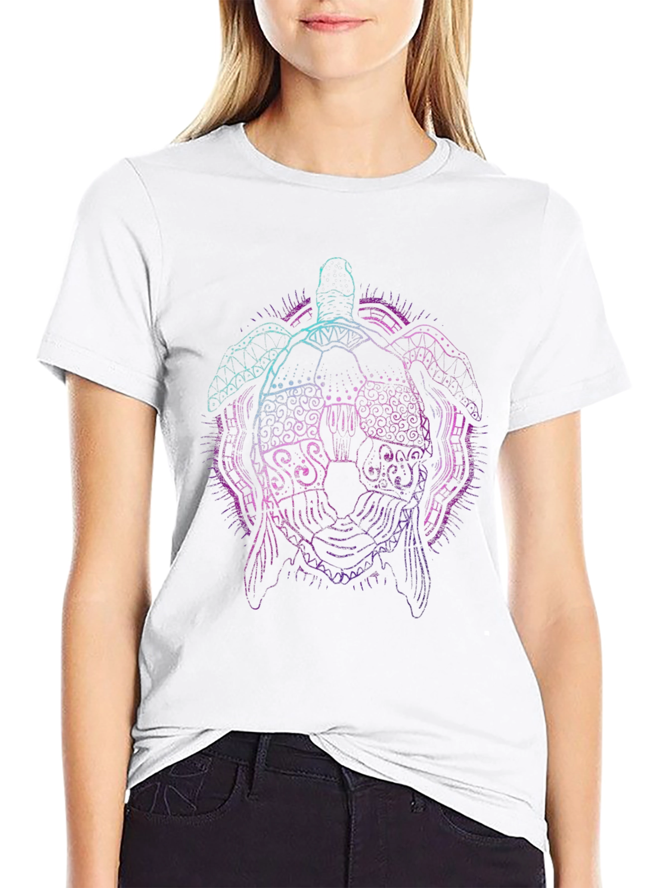 Neon Turtle Graphic Tee - Black