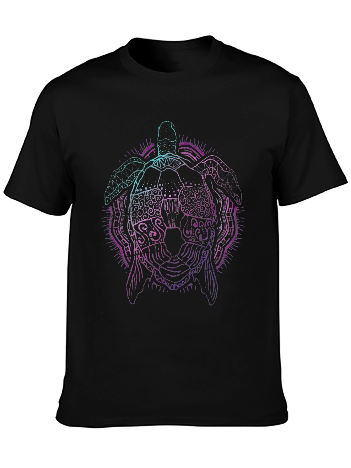 Neon Turtle Graphic Tee - Black