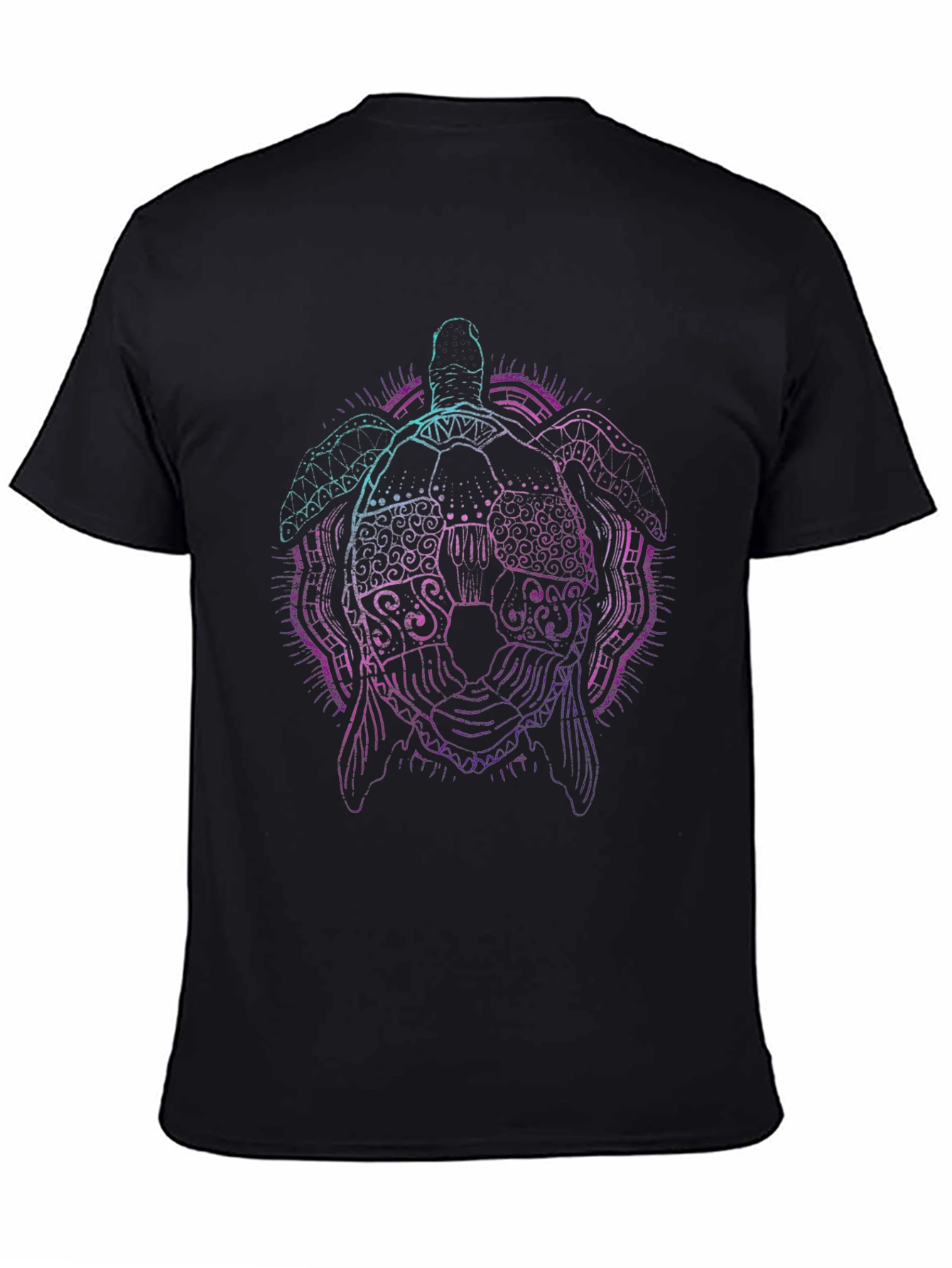 Neon Turtle Graphic Tee - Black