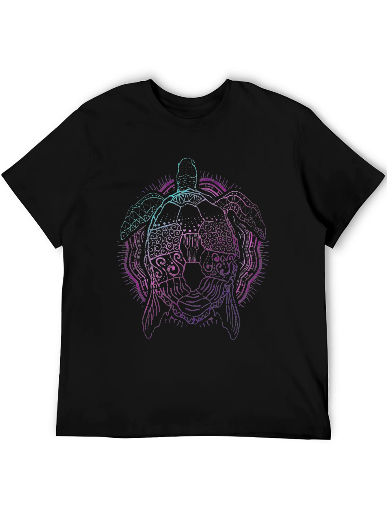 Neon Turtle Graphic Tee - Black
