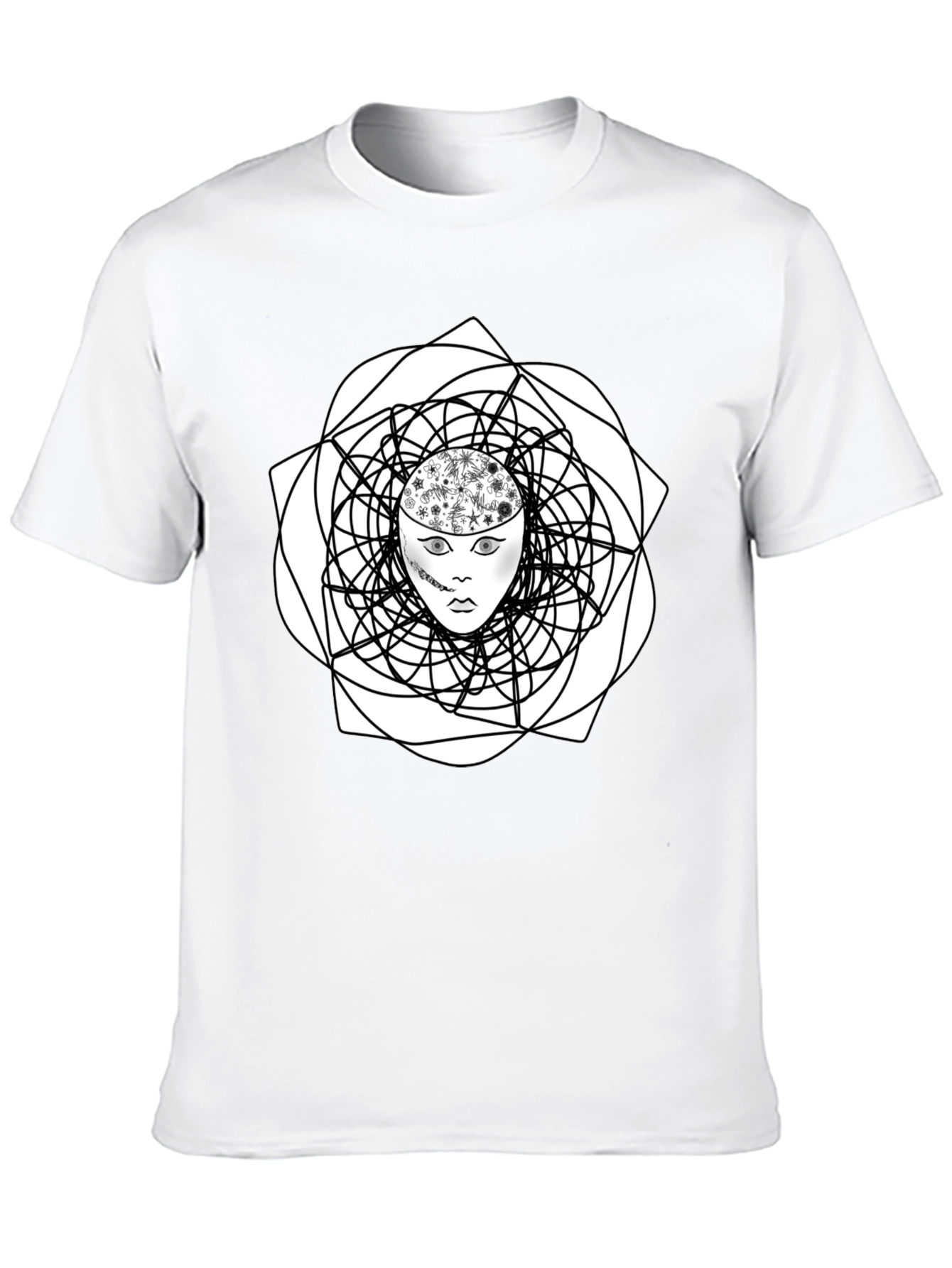 Abstract Mind Black Graphic Tee
