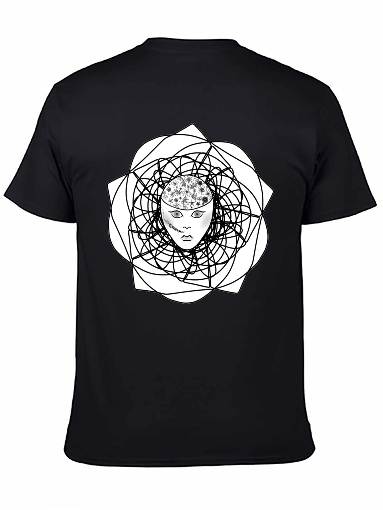 Abstract Mind Black Graphic Tee