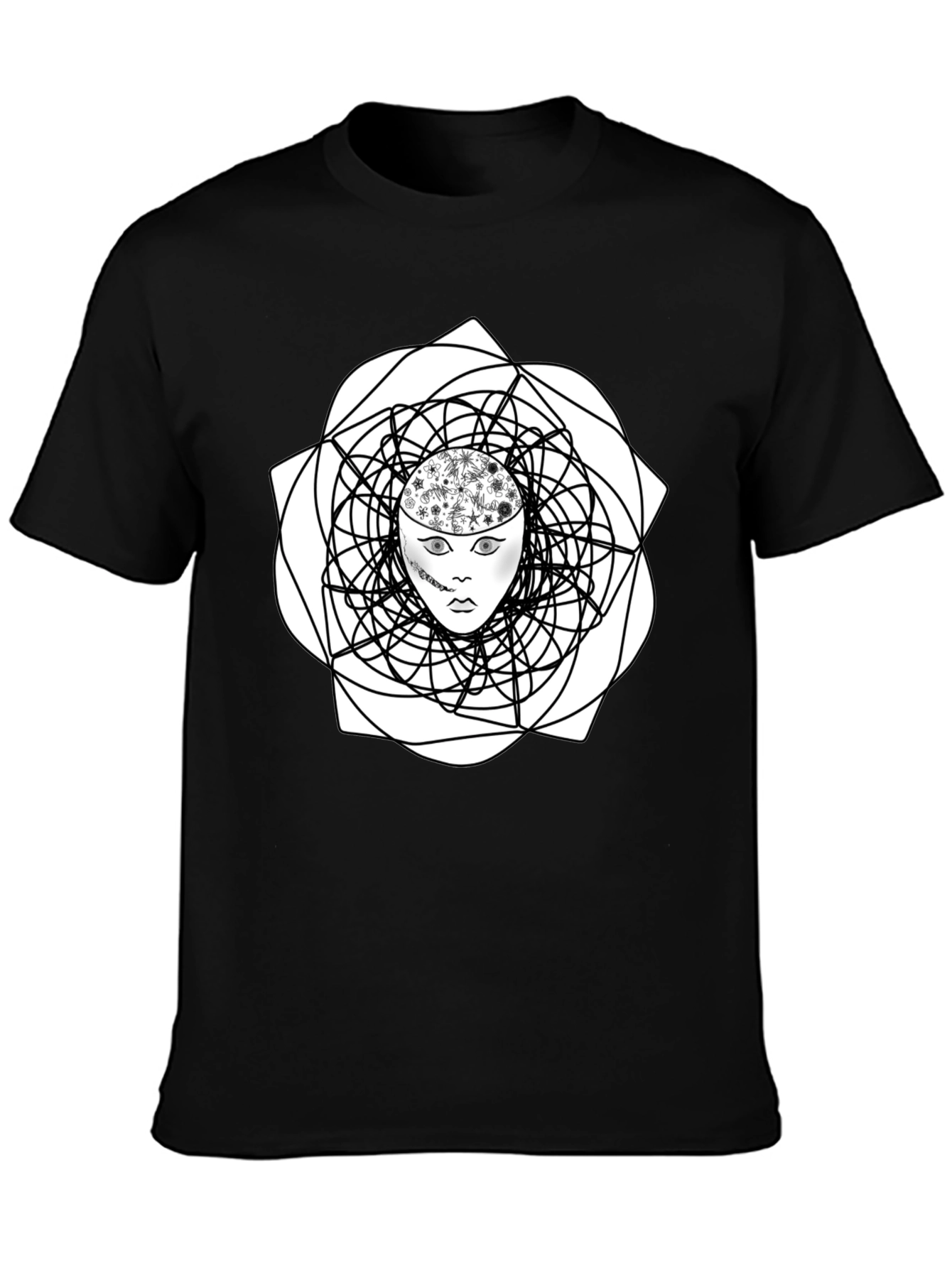 Abstract Mind Black Graphic Tee
