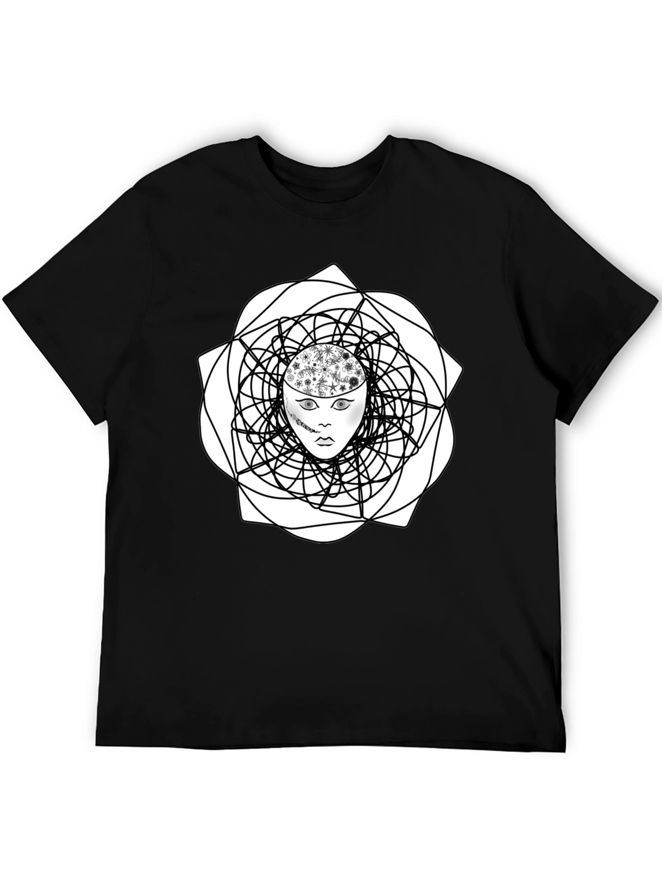 Abstract Mind Black Graphic Tee