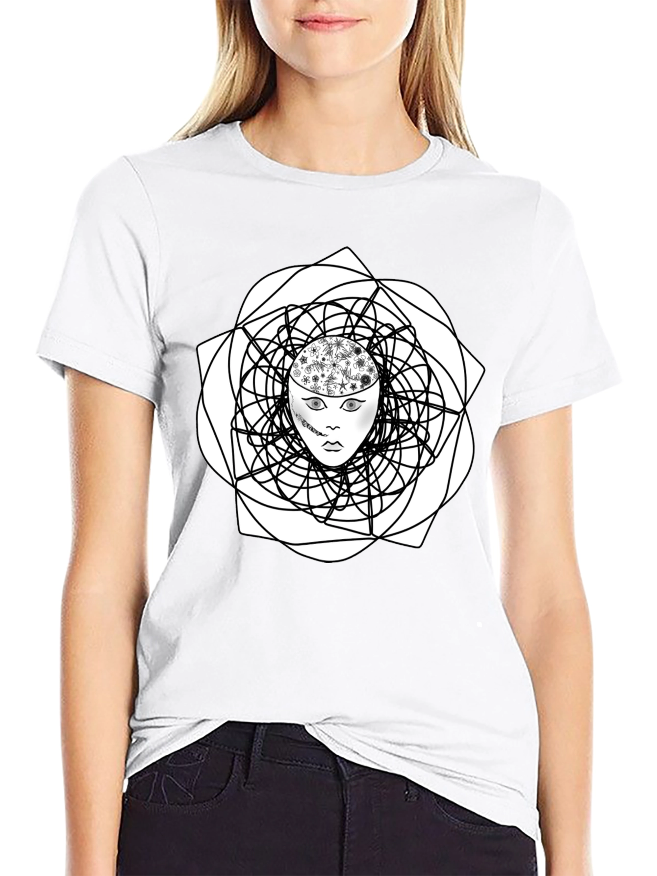 Abstract Mind Black Graphic Tee