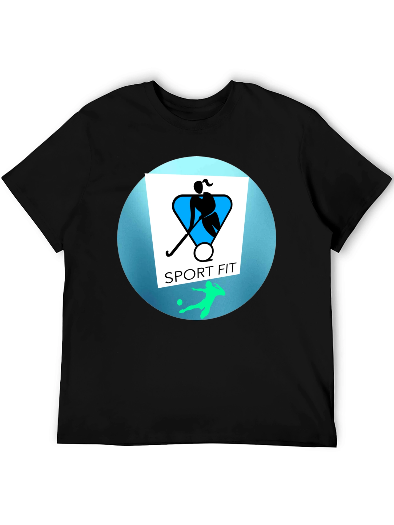 Sport Fit Black Graphic Tee