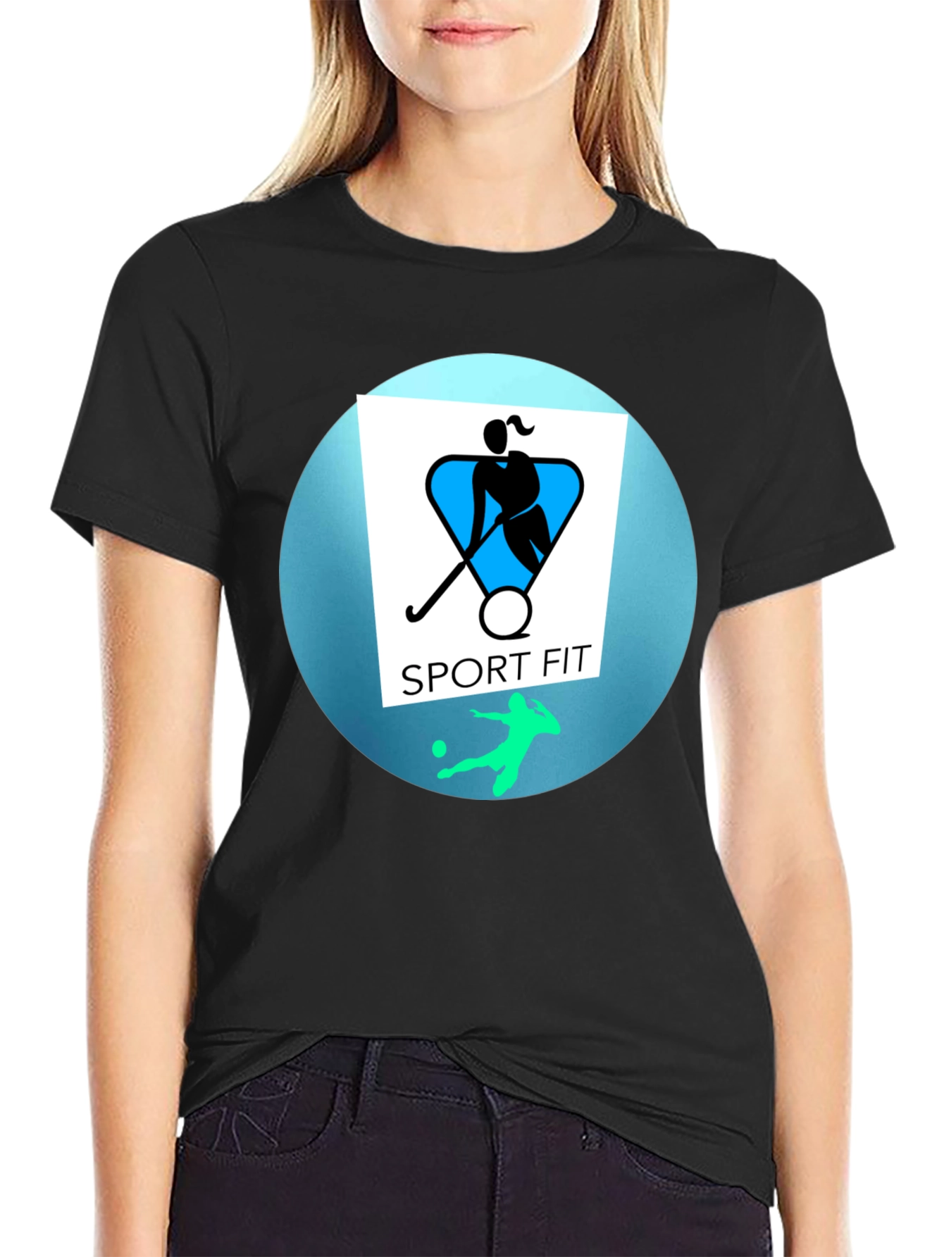 Sport Fit Black Graphic Tee
