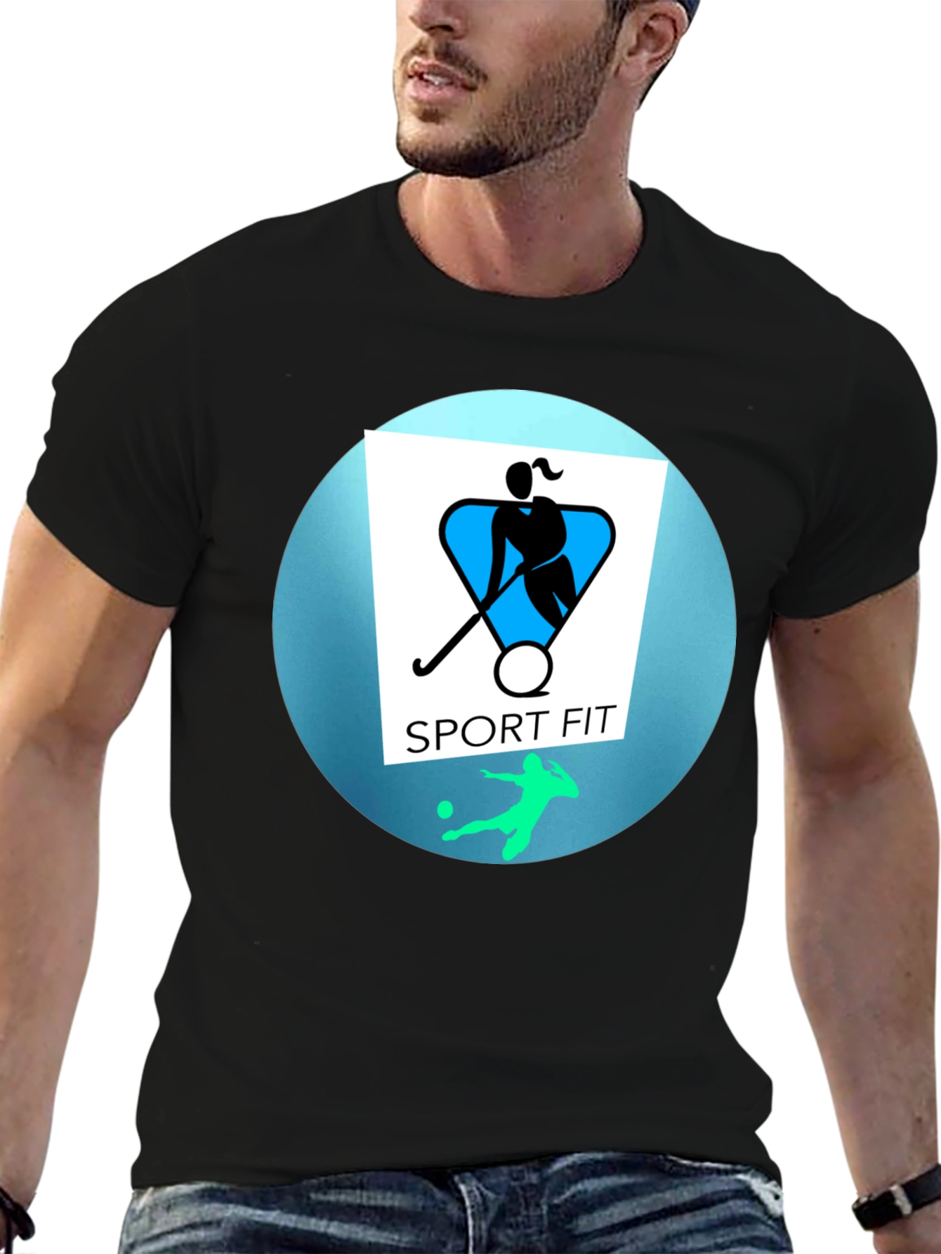 Sport Fit Black Graphic Tee