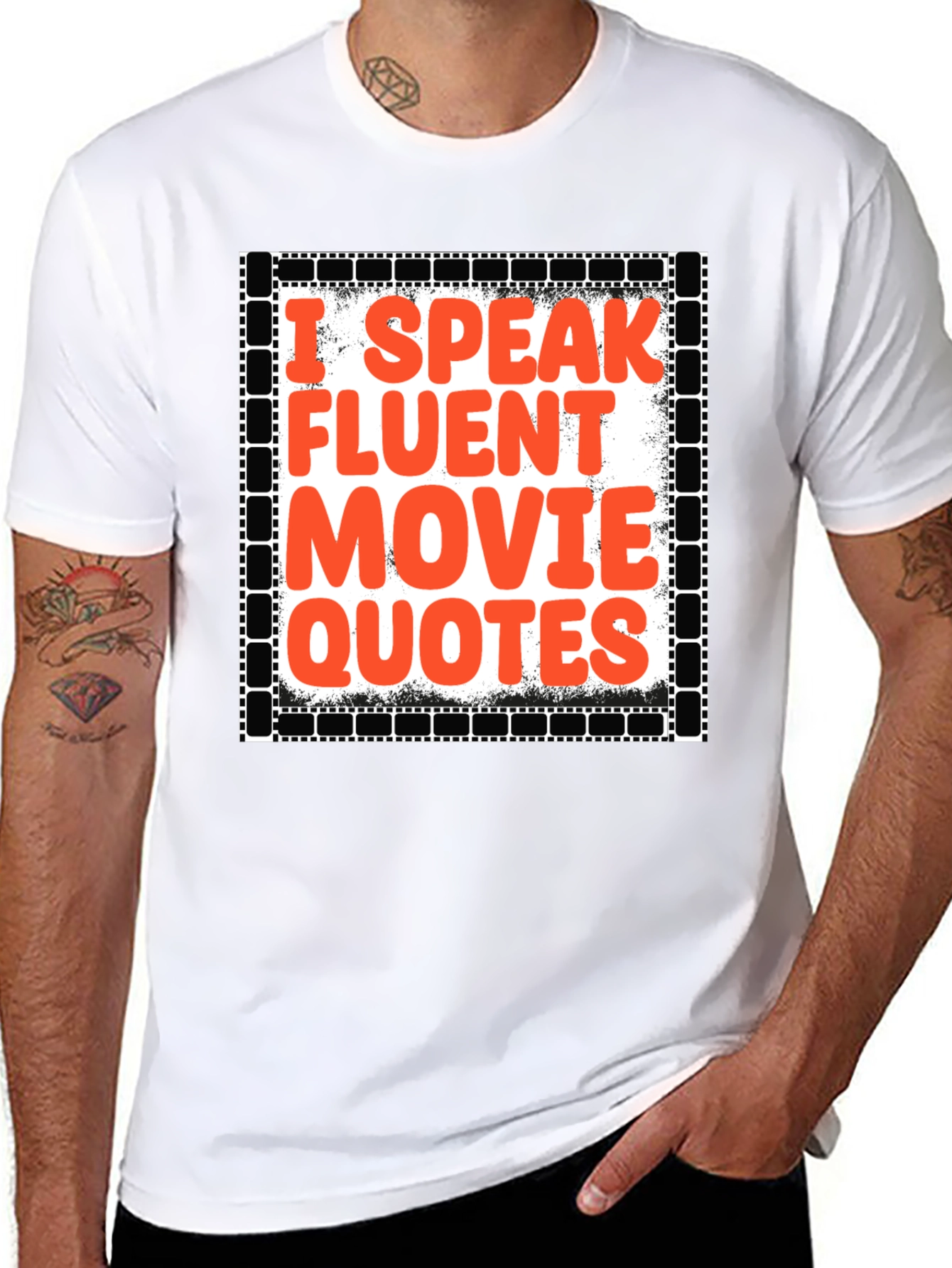 Movie Buff T-Shirt - I Speak Fluent Movie Quotes