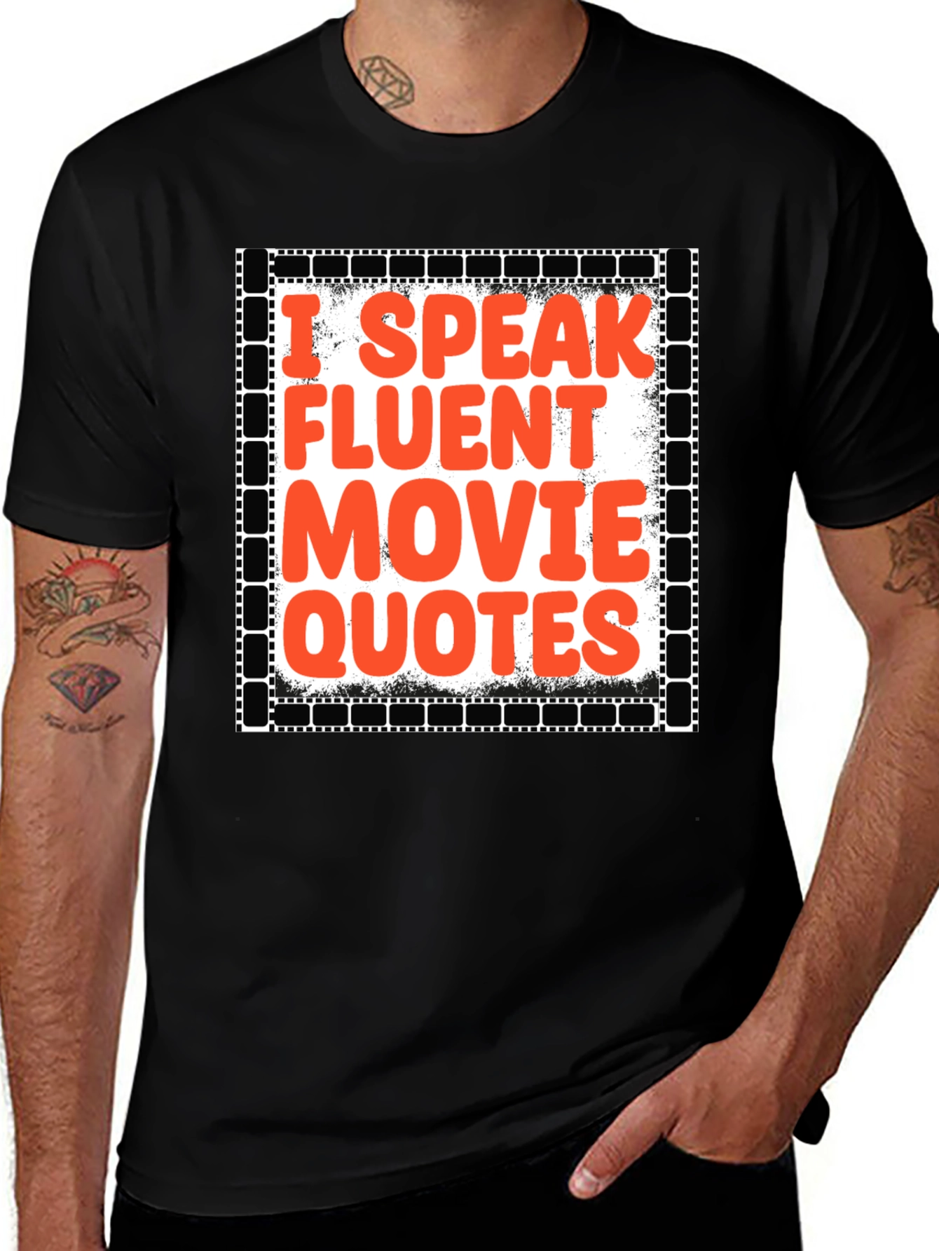 Movie Buff T-Shirt - I Speak Fluent Movie Quotes
