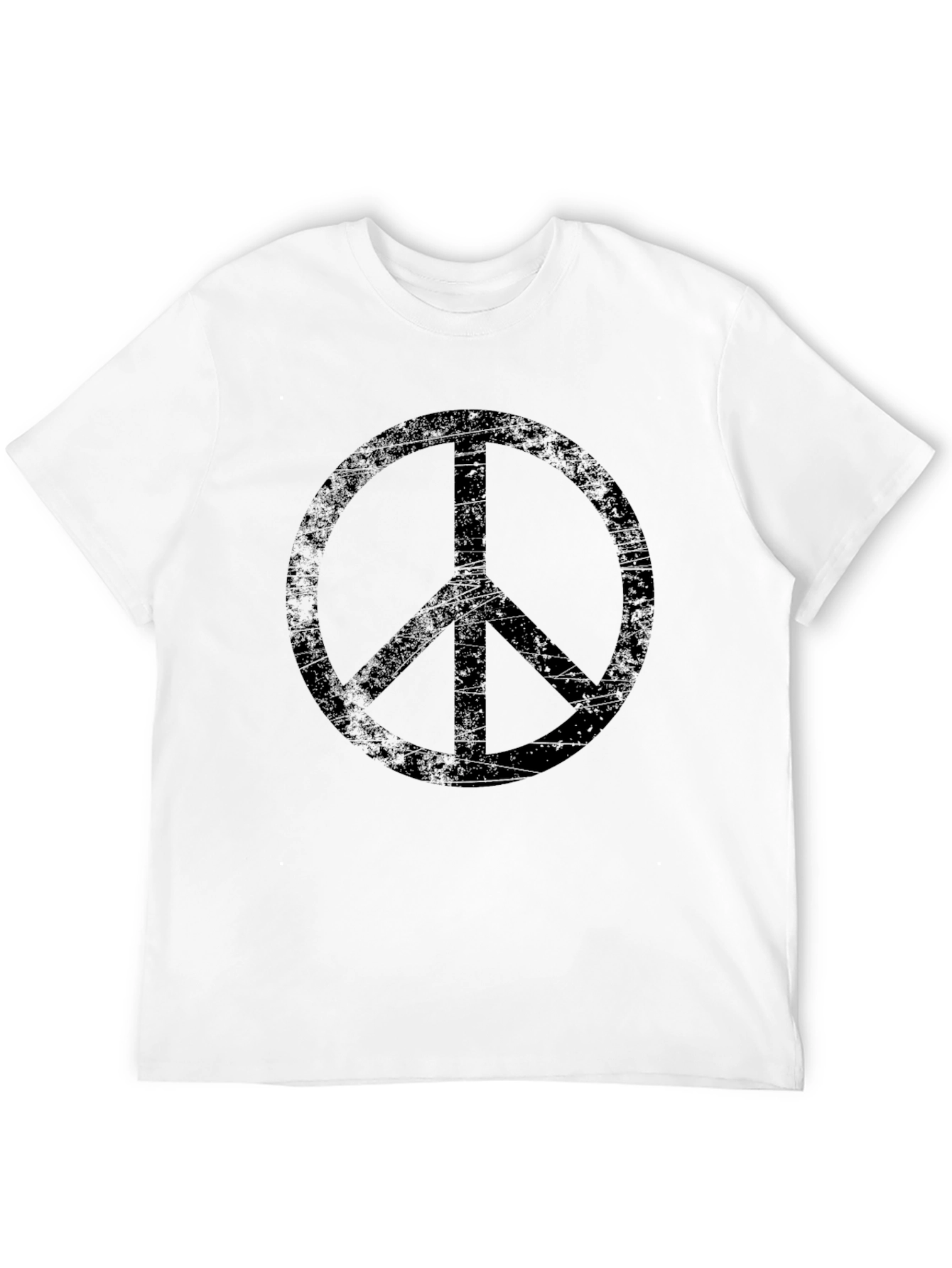 Distressed Peace Sign Black T-Shirt - Mens