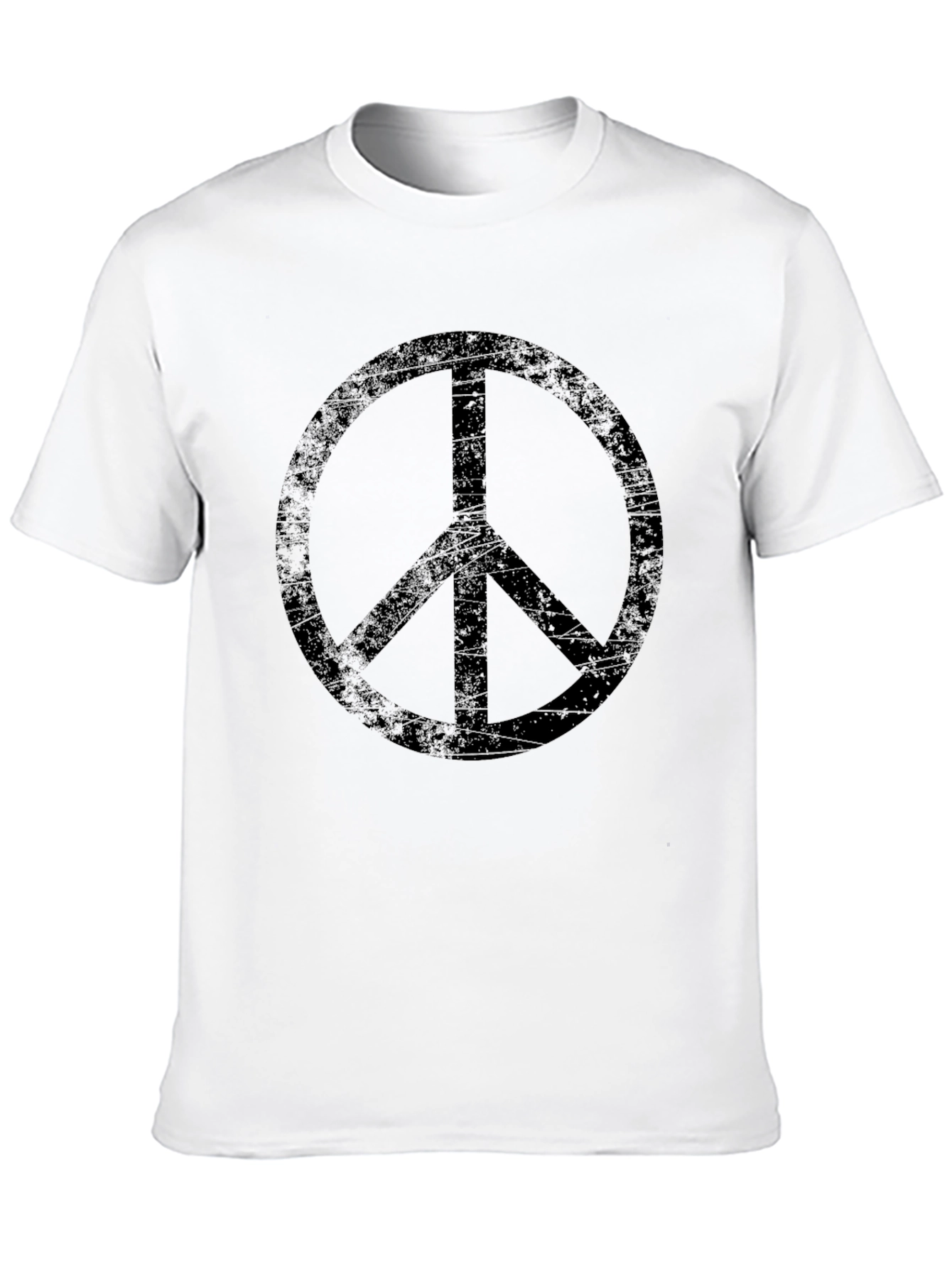Distressed Peace Sign Black T-Shirt - Mens