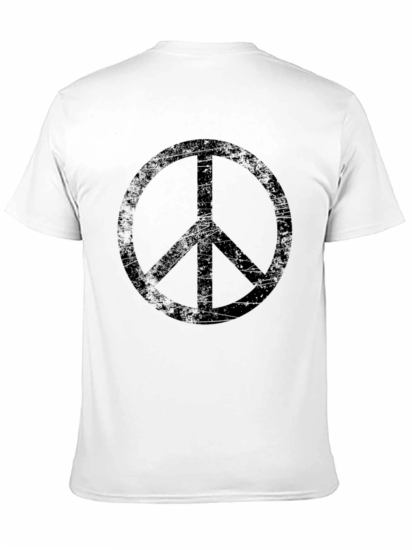 Distressed Peace Sign Black T-Shirt - Mens