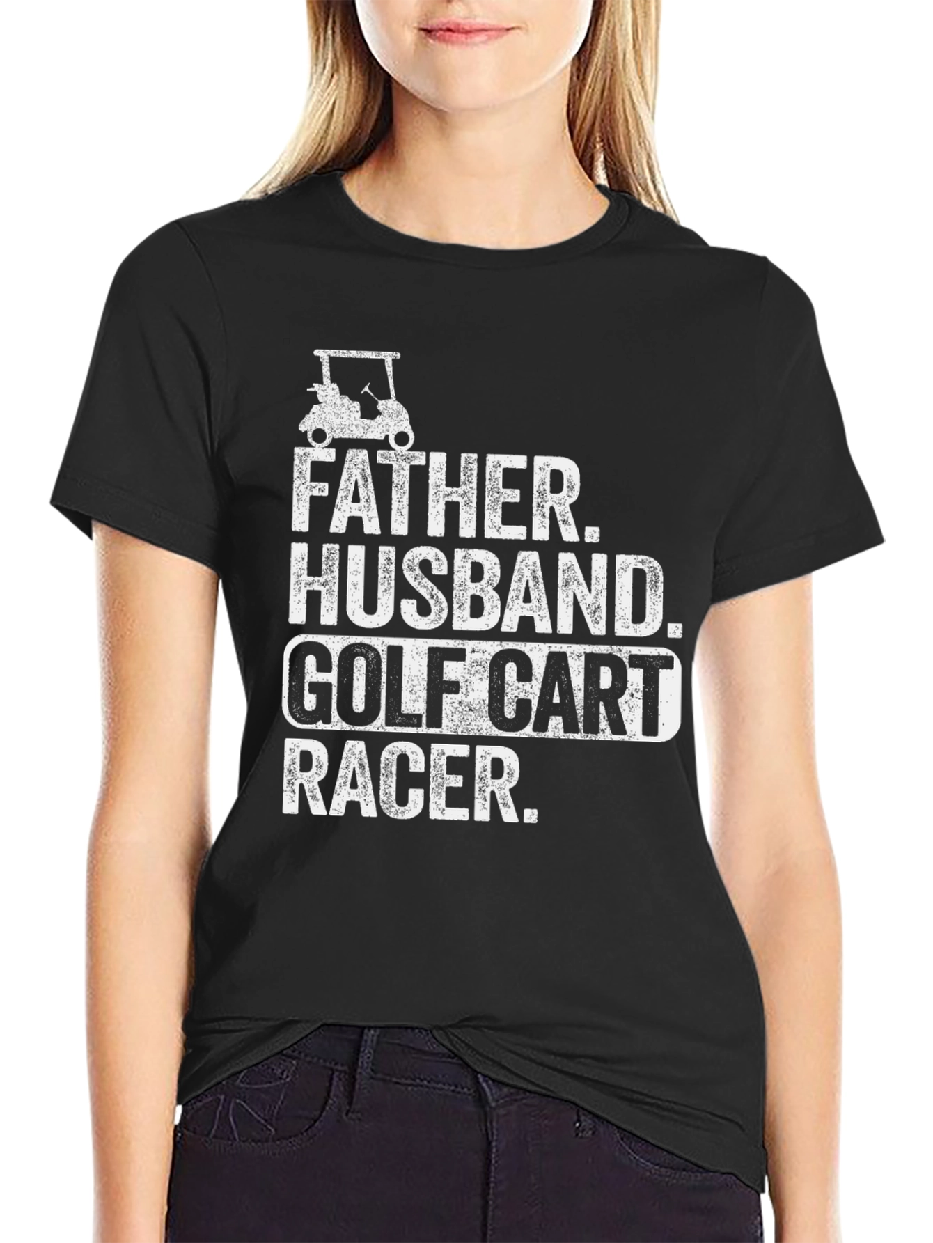 Father Husband Golf Cart Racer Graphic Tee