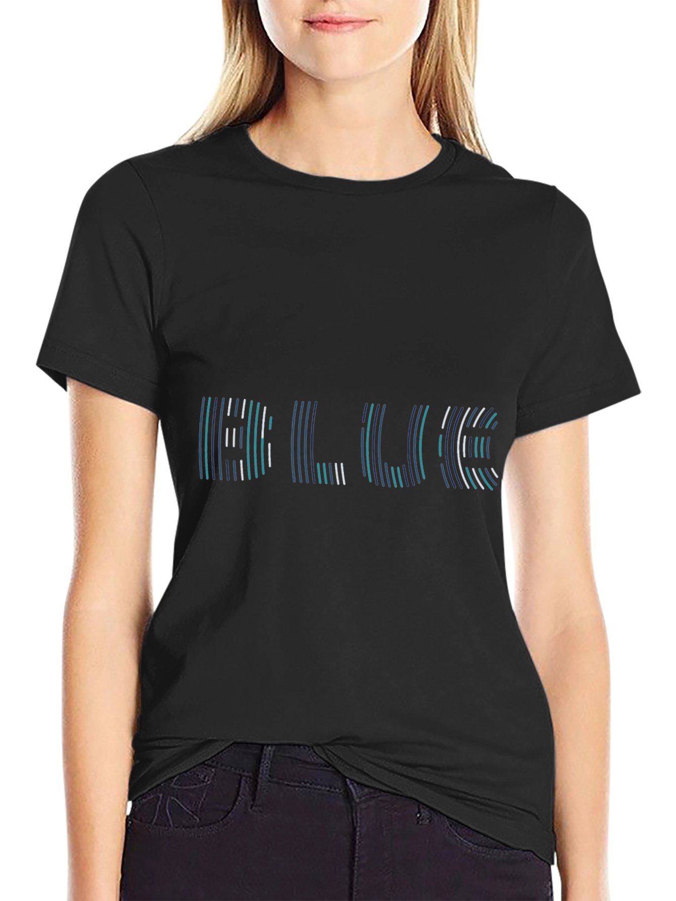 Cool Blue Graphic Tee - Black