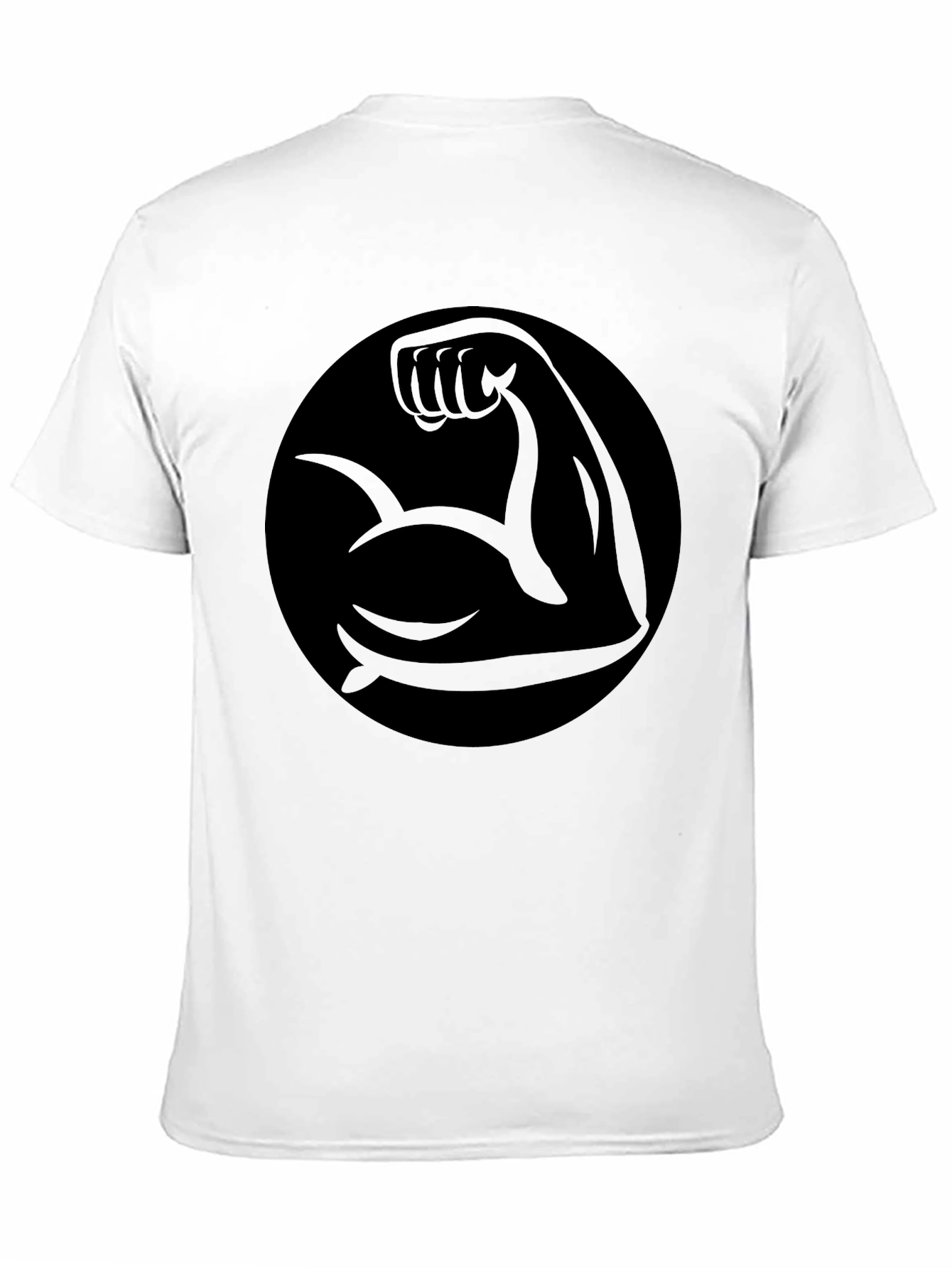 Muscle Arm Graphic Tee - Black Cotton T-Shirt
