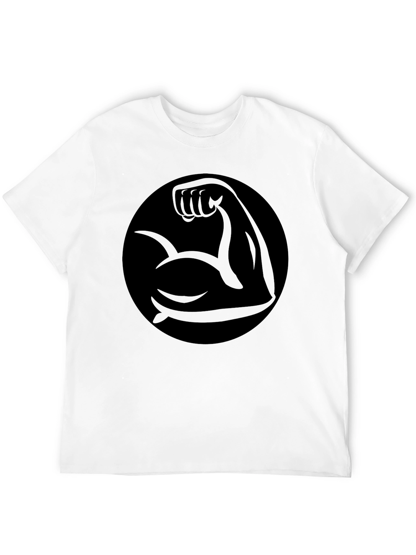 Muscle Arm Graphic Tee - Black Cotton T-Shirt