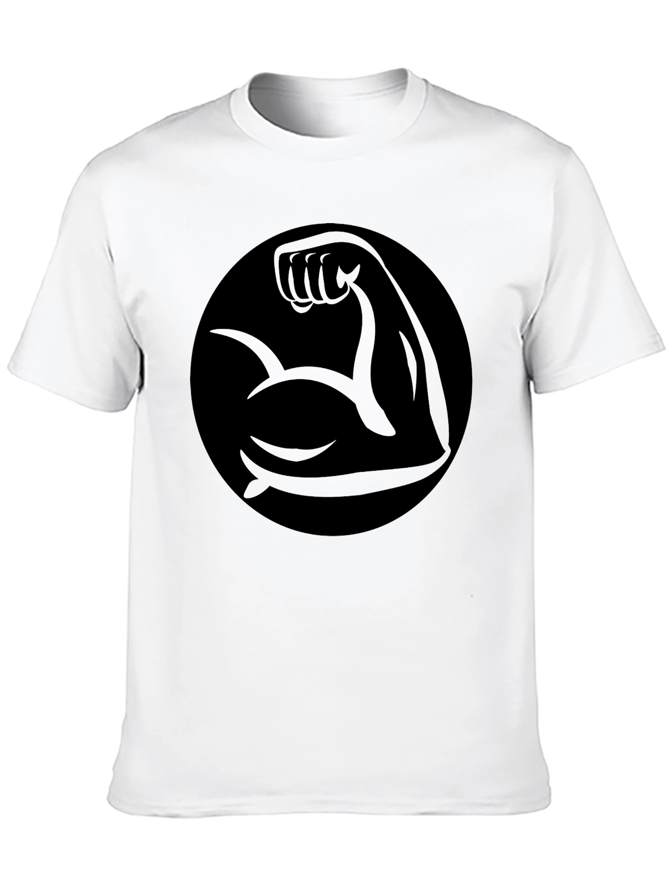 Muscle Arm Graphic Tee - Black Cotton T-Shirt