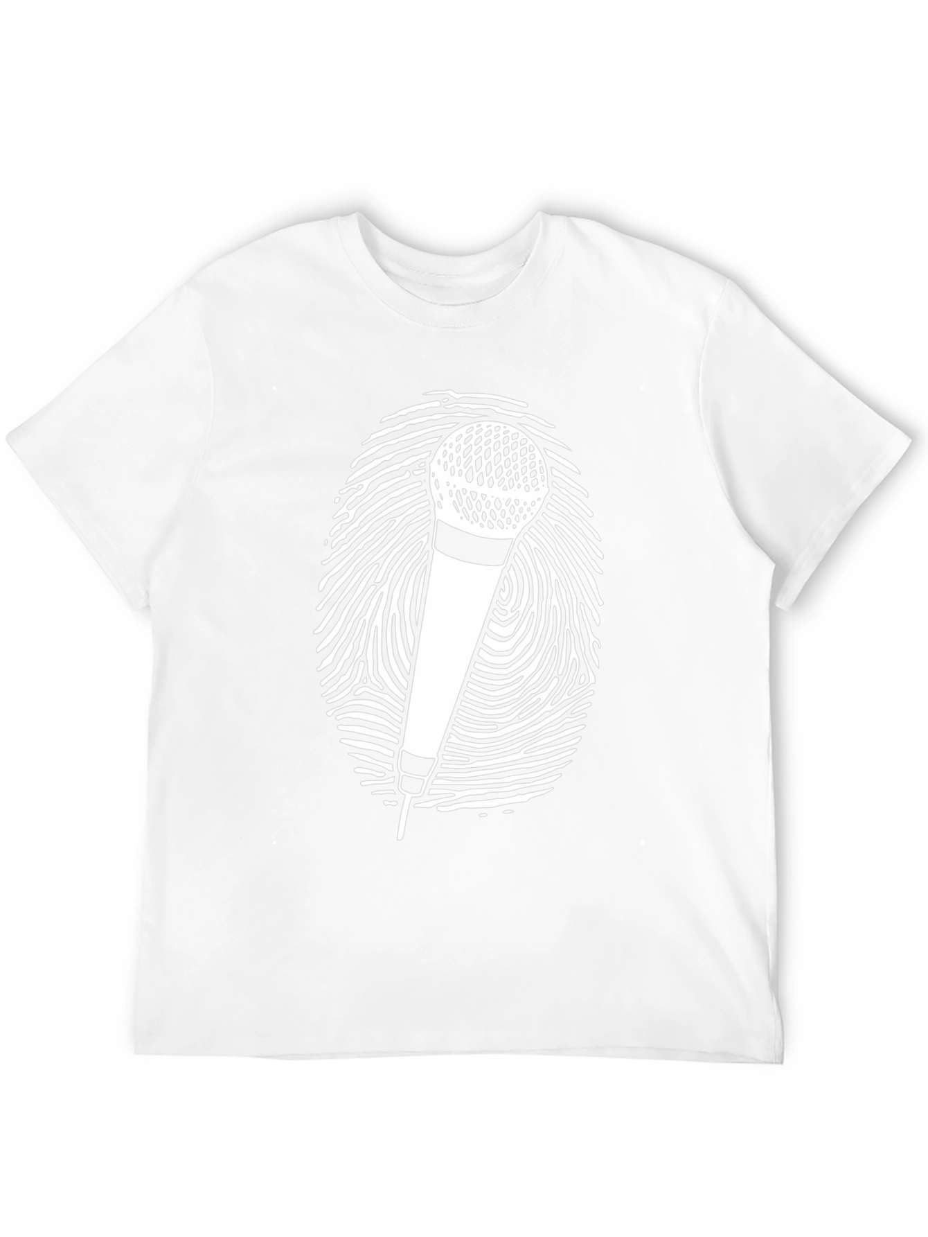 Microphone Fingerprint Graphic Tee - Black Unisex T-Shirt
