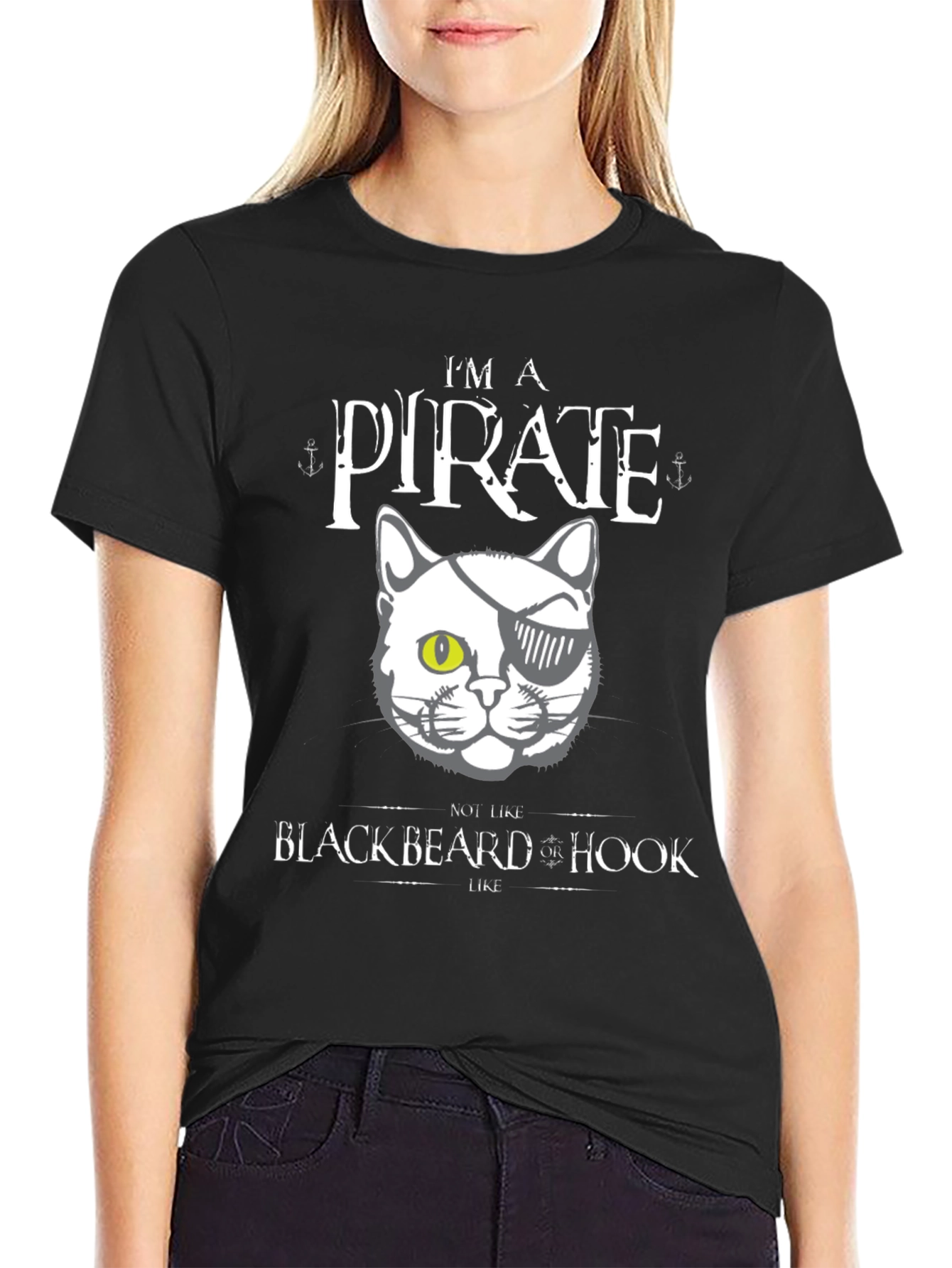 Pirate Cat T-Shirt - Funny Feline Design