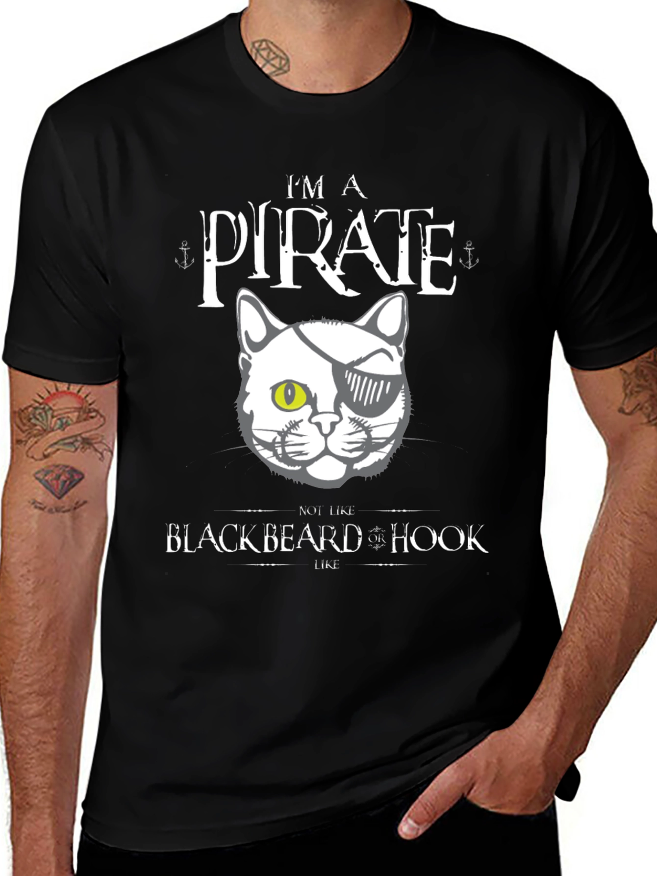 Pirate Cat T-Shirt - Funny Feline Design