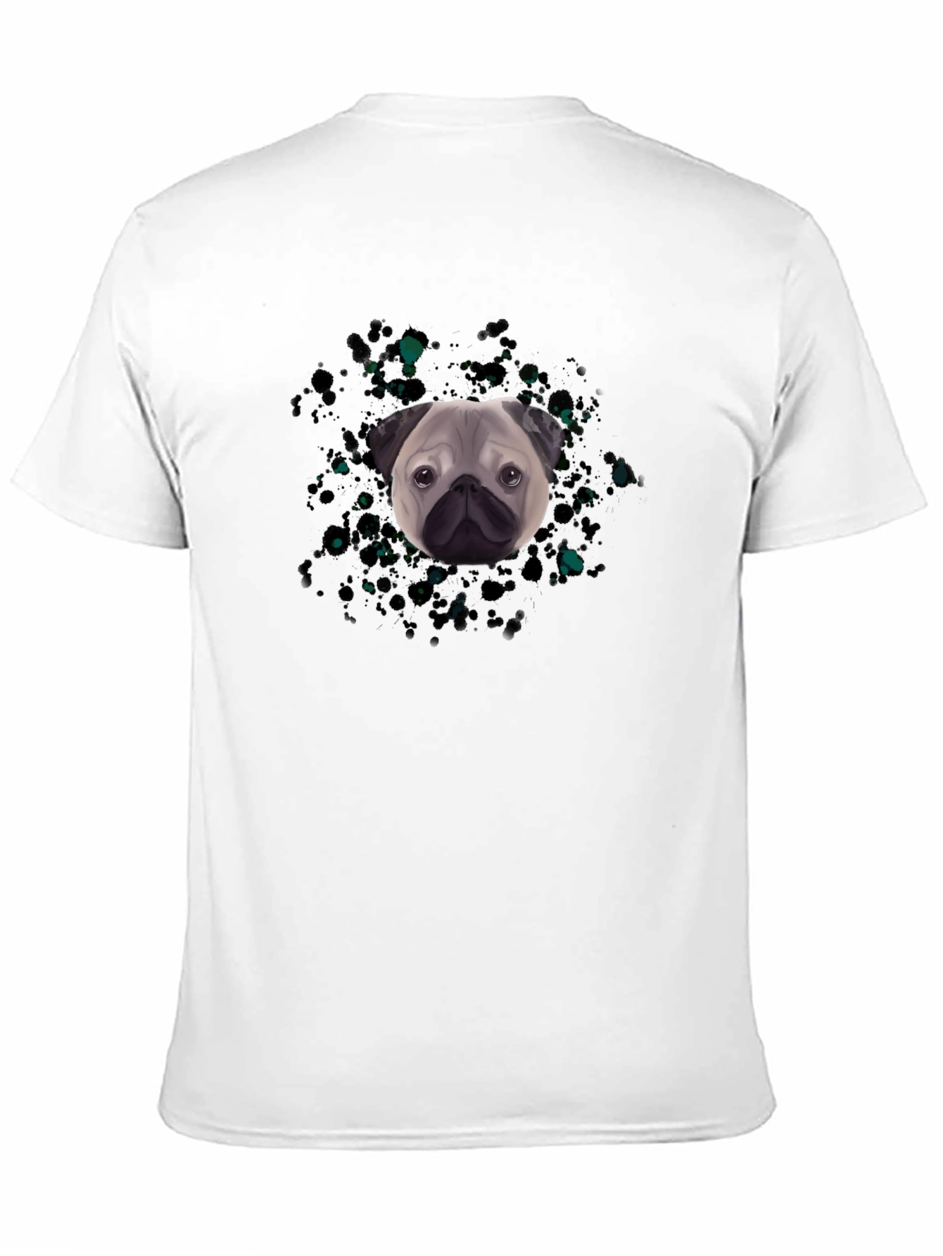 Pug Head Graphic Black T-Shirt