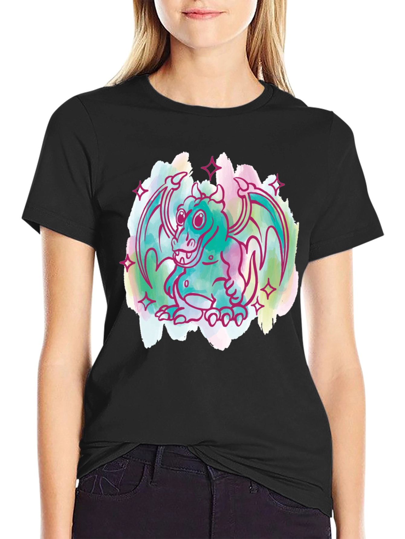 Dragon Graphic Tee - Whimsical Cartoon Style