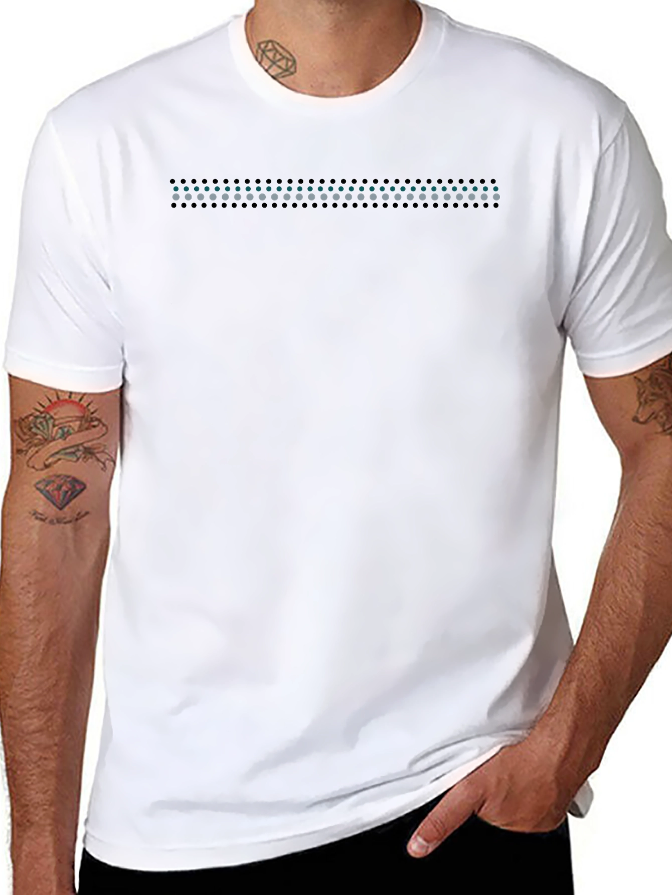 Modern Black T-Shirt with Geometric Dot Design