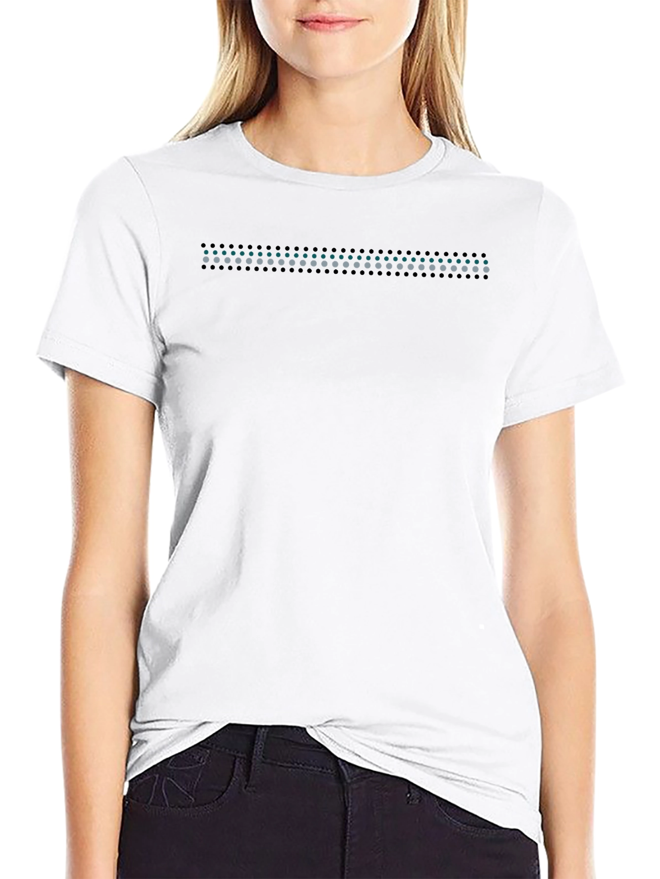 Modern Black T-Shirt with Geometric Dot Design
