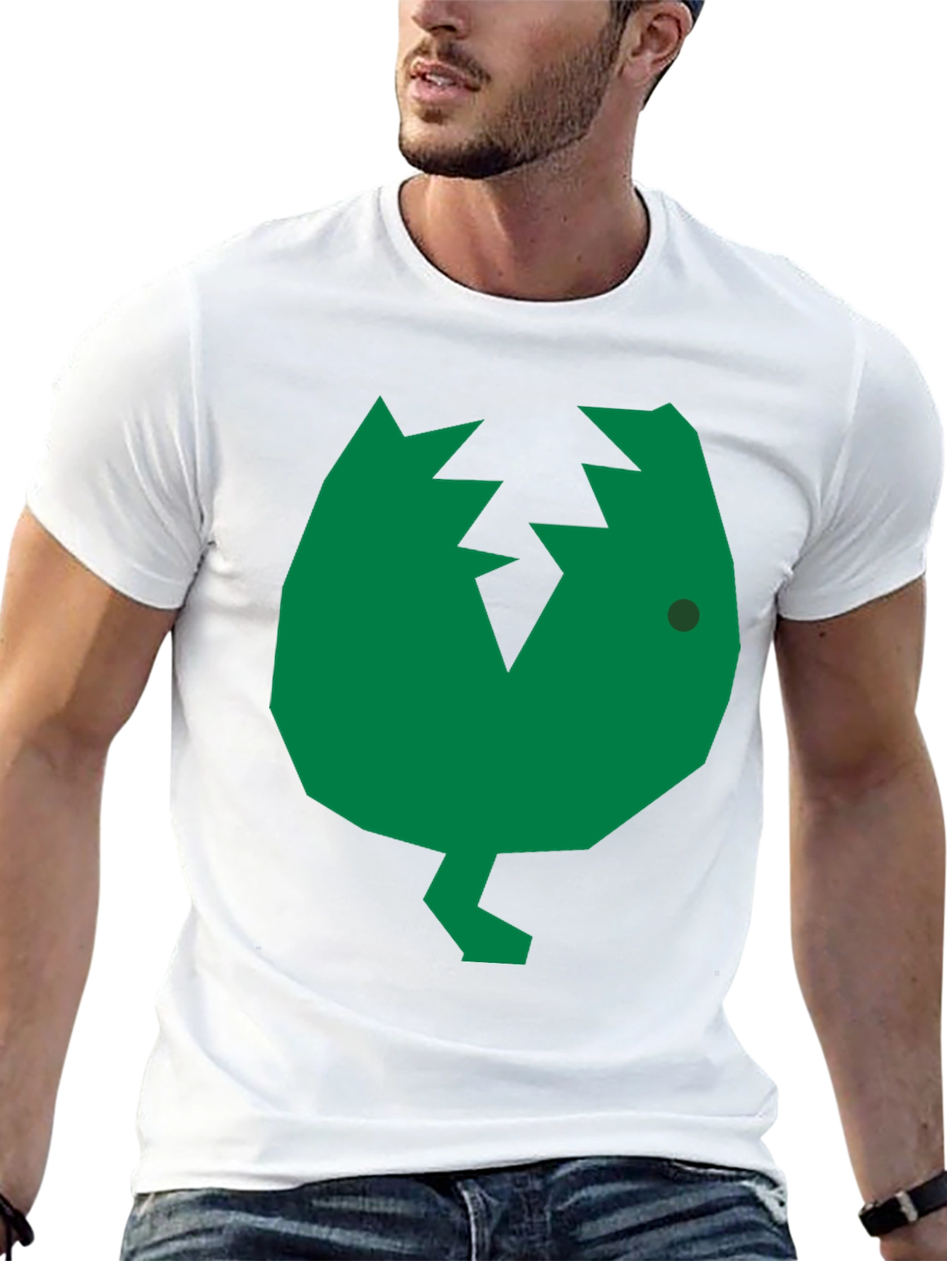 Cracked Egg T-Shirt - Green Geometric Chick Graphic Tee