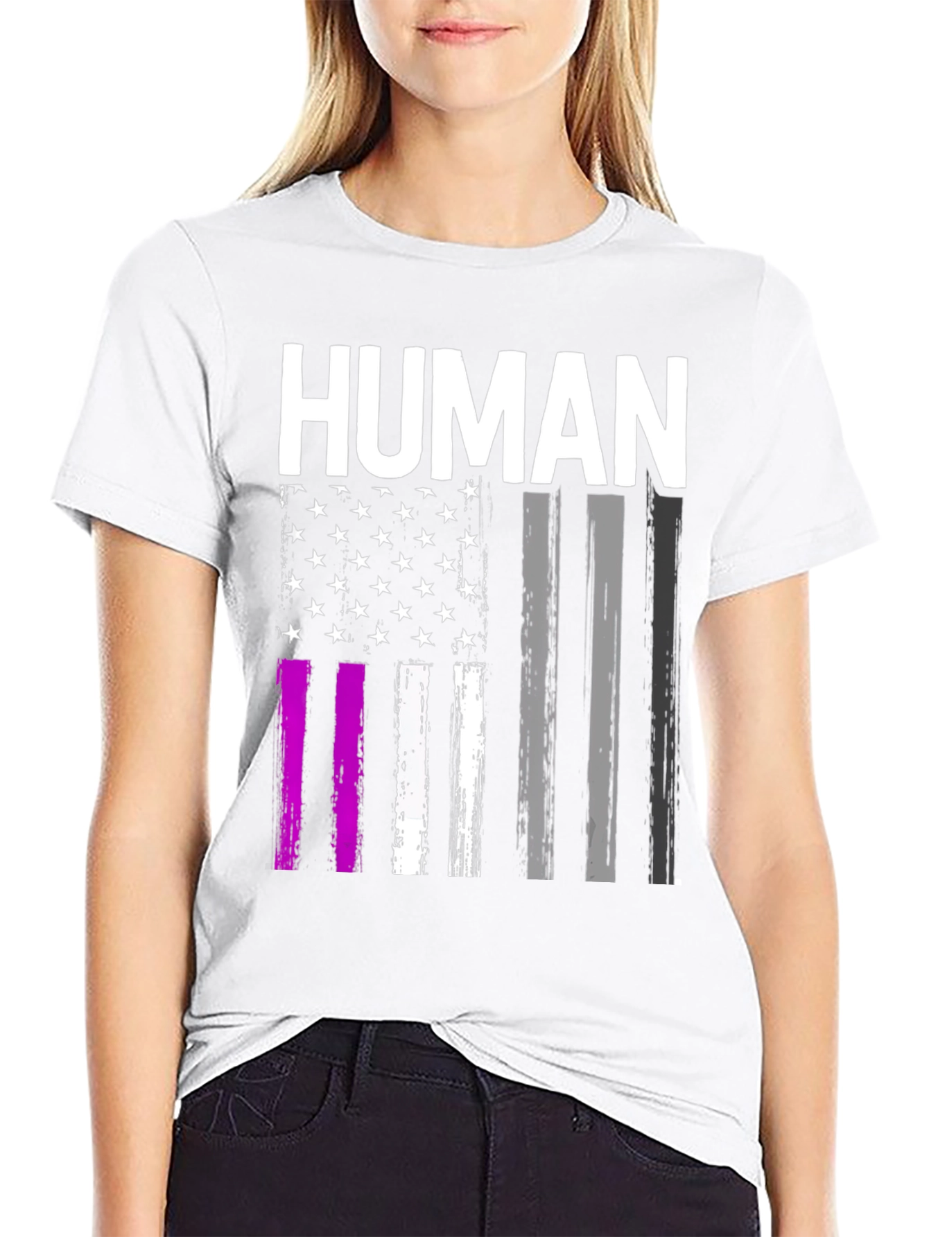 Human American Flag Pride Graphic Tee