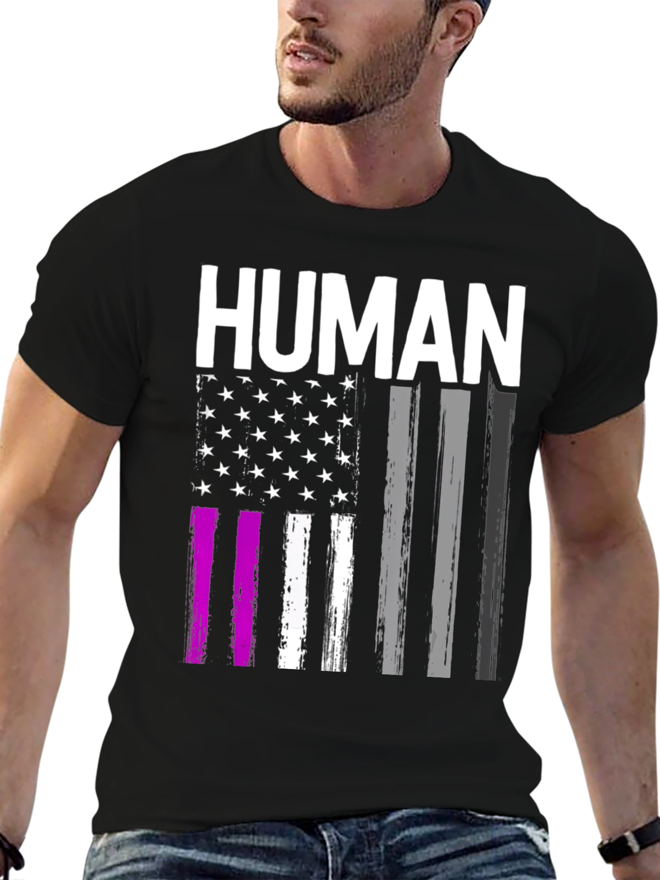 Human American Flag Pride Graphic Tee