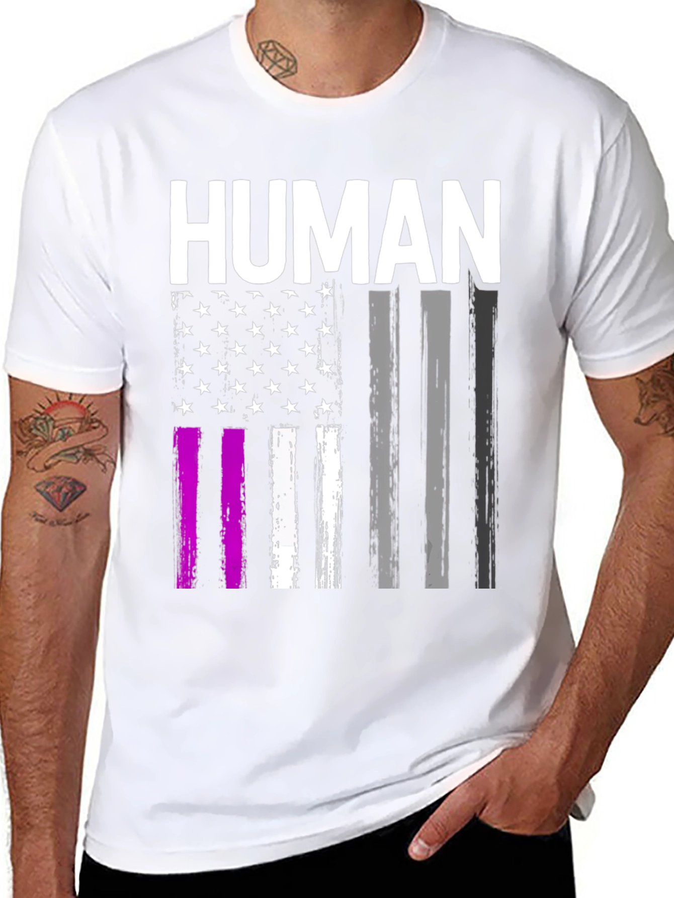Human American Flag Pride Graphic Tee