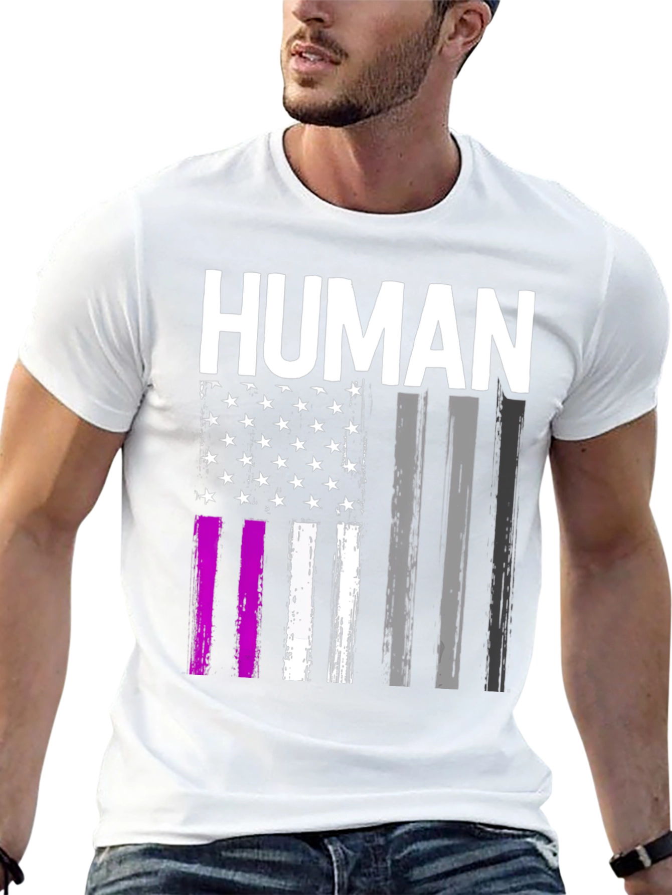 Human American Flag Pride Graphic Tee