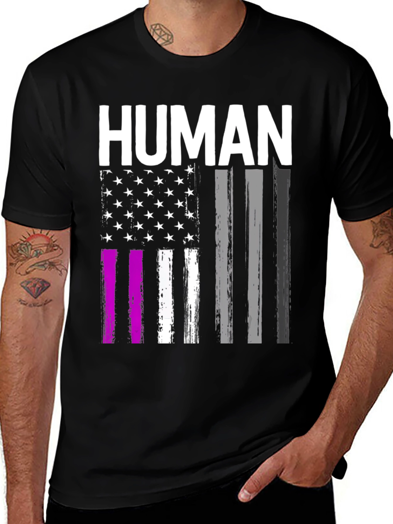 Human American Flag Pride Graphic Tee