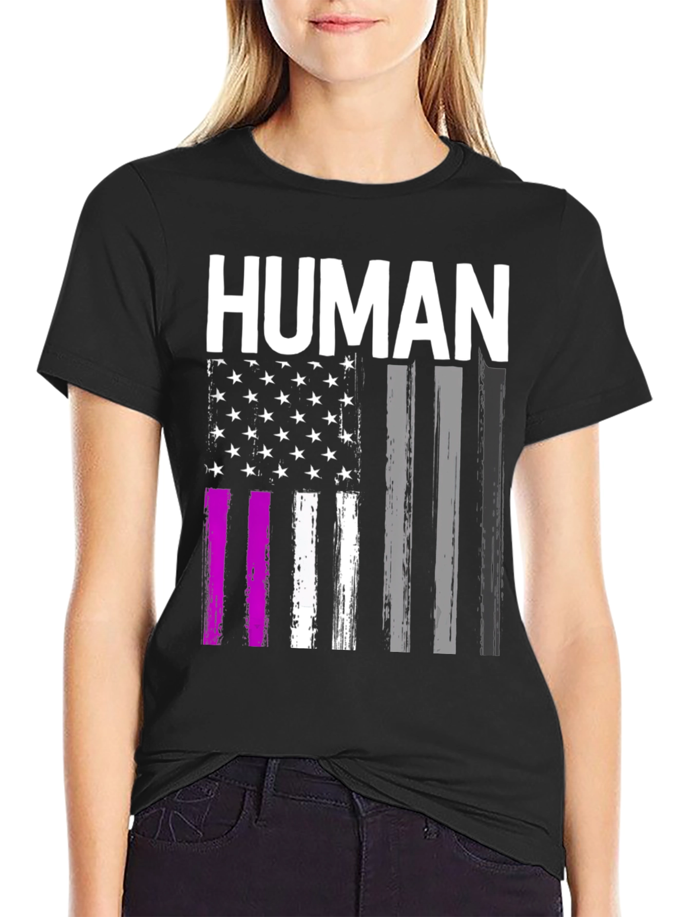 Human American Flag Pride Graphic Tee