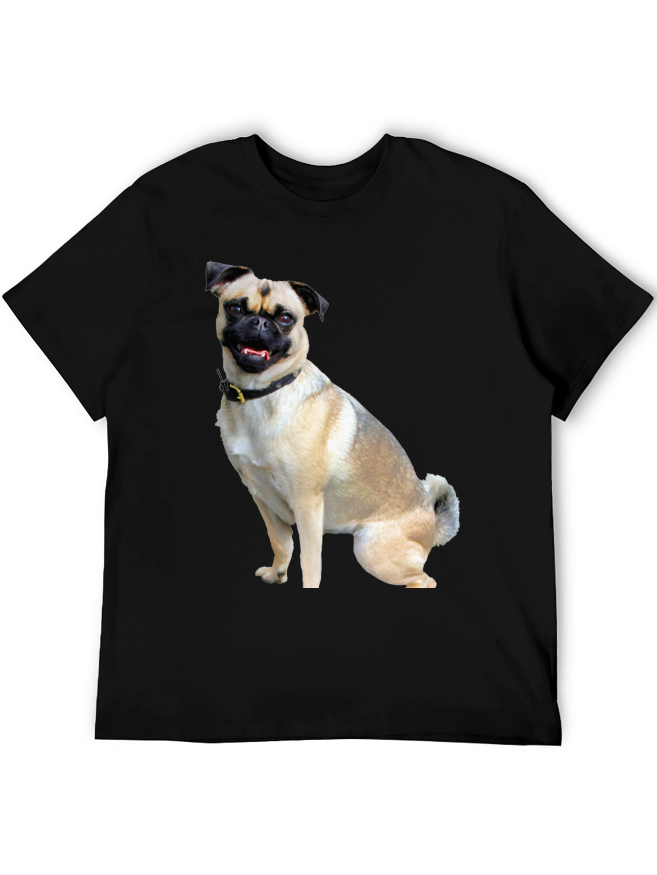Pug Dog Graphic Black T-Shirt