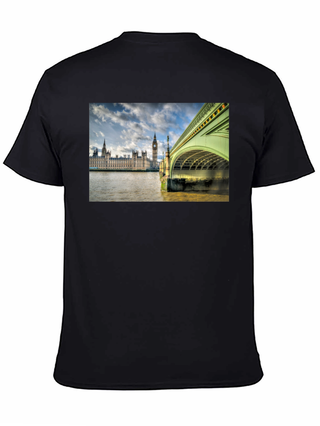 London Bridge Graphic Tee - Black Cotton T-Shirt
