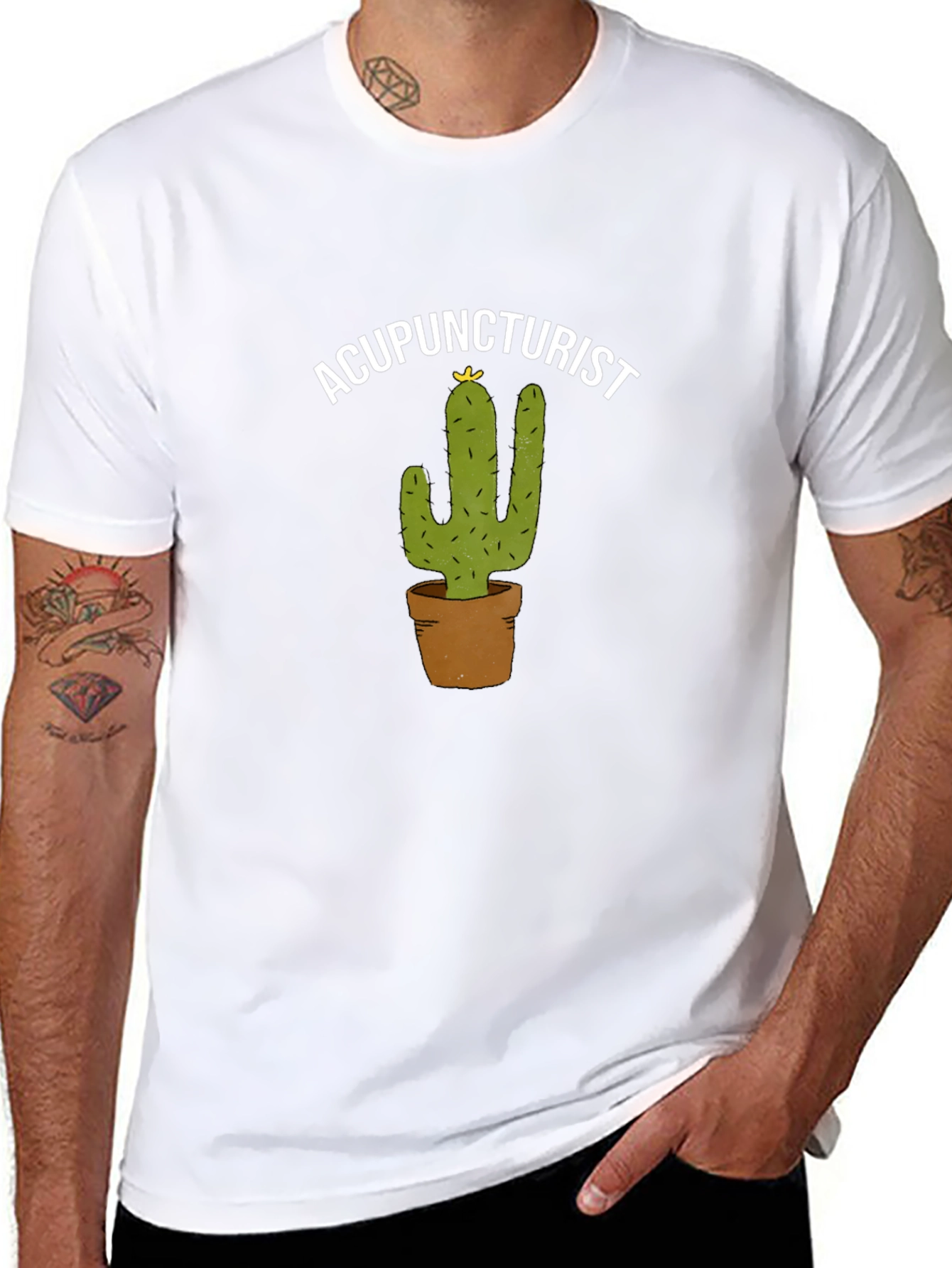 Acupuncturist Cactus Graphic T-Shirt