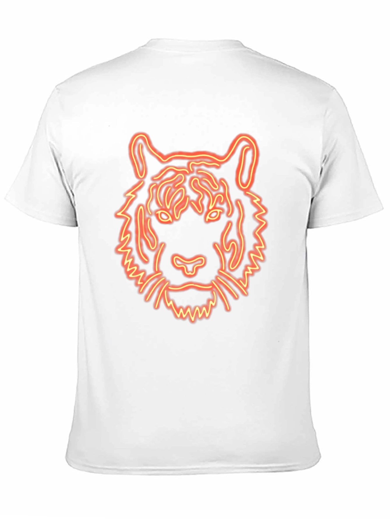 Neon Tiger Graphic Tee - Black Cotton T-Shirt